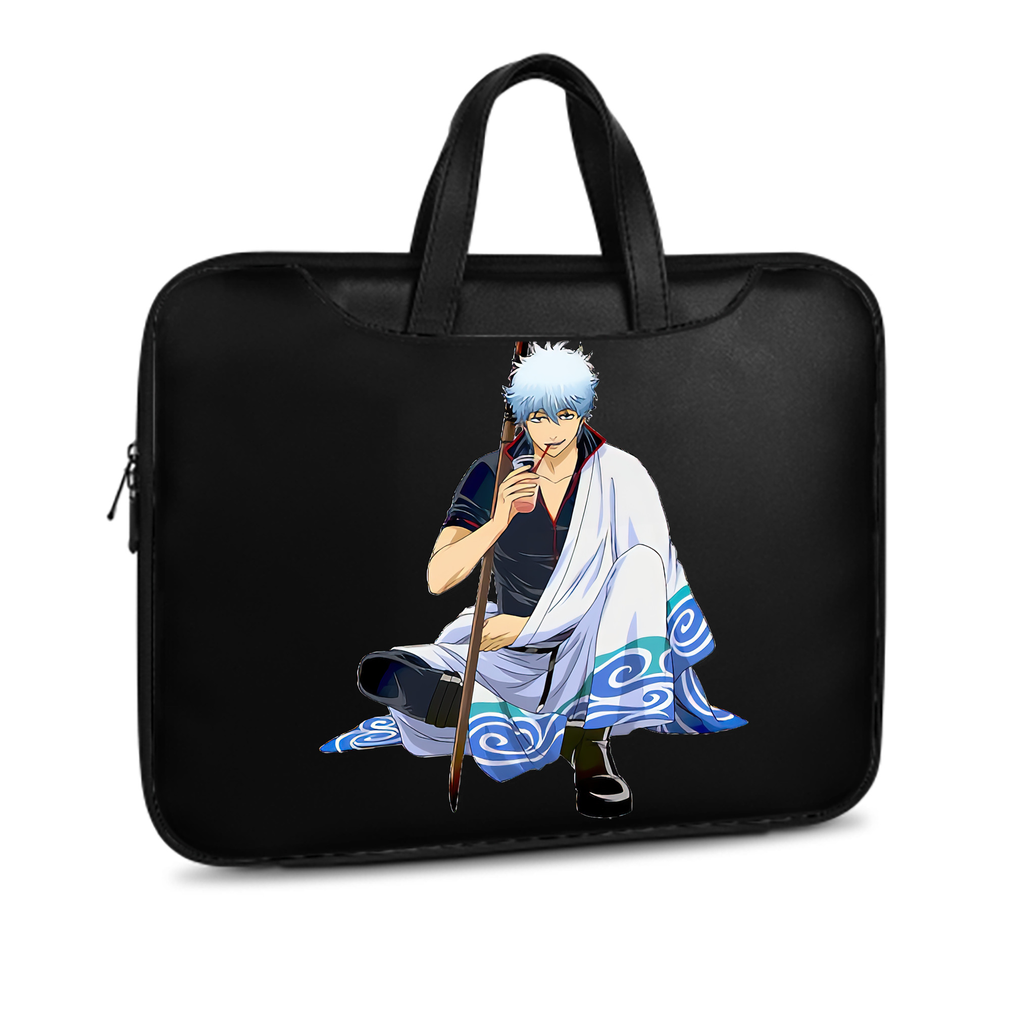 （画像用） ぎんたま 坂田銀時（さかたぎんとき） 神楽 志村新八（しむら しんぱち） GINTAMA Sakata Gintoki Kagura Shimura Shinpachi レザーラップトップバッグ　ノートパソコンケース
