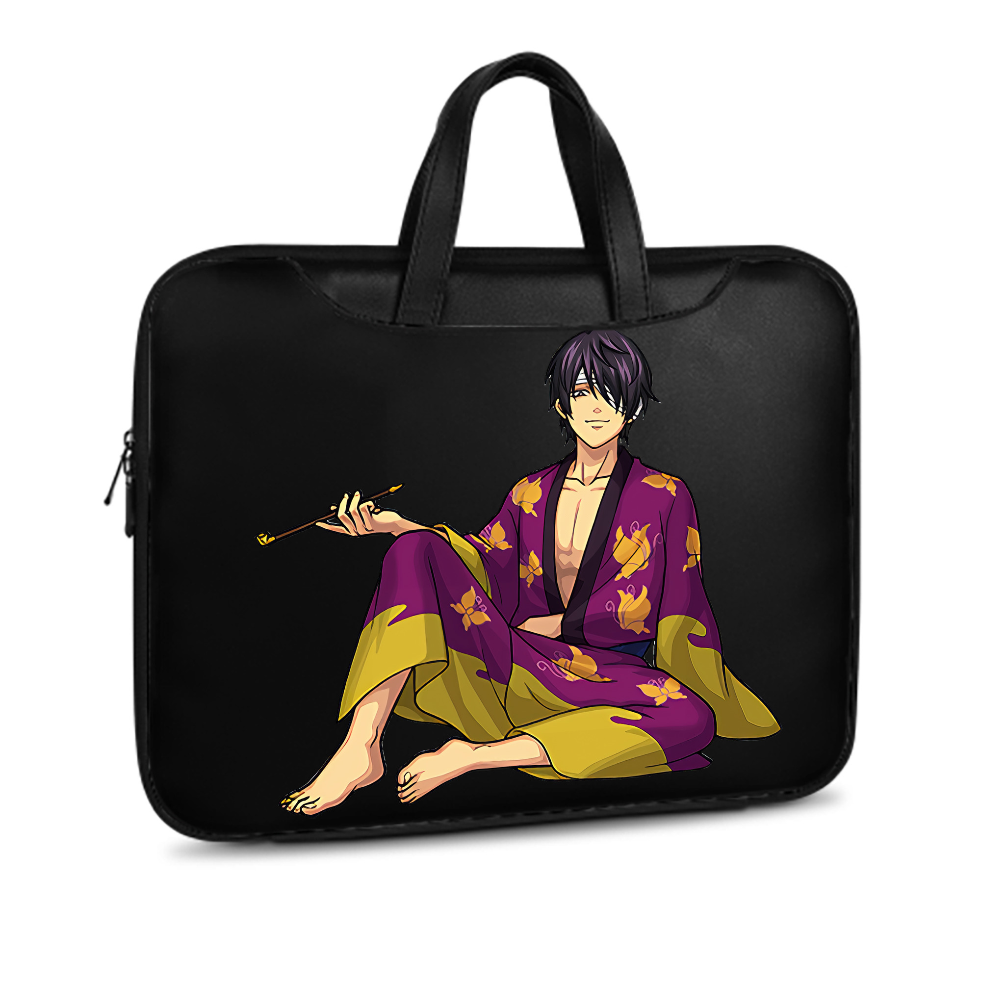 （画像用） ぎんたま 坂田銀時（さかたぎんとき） 神楽 志村新八（しむら しんぱち） GINTAMA Sakata Gintoki Kagura Shimura Shinpachi レザーラップトップバッグ　ノートパソコンケース