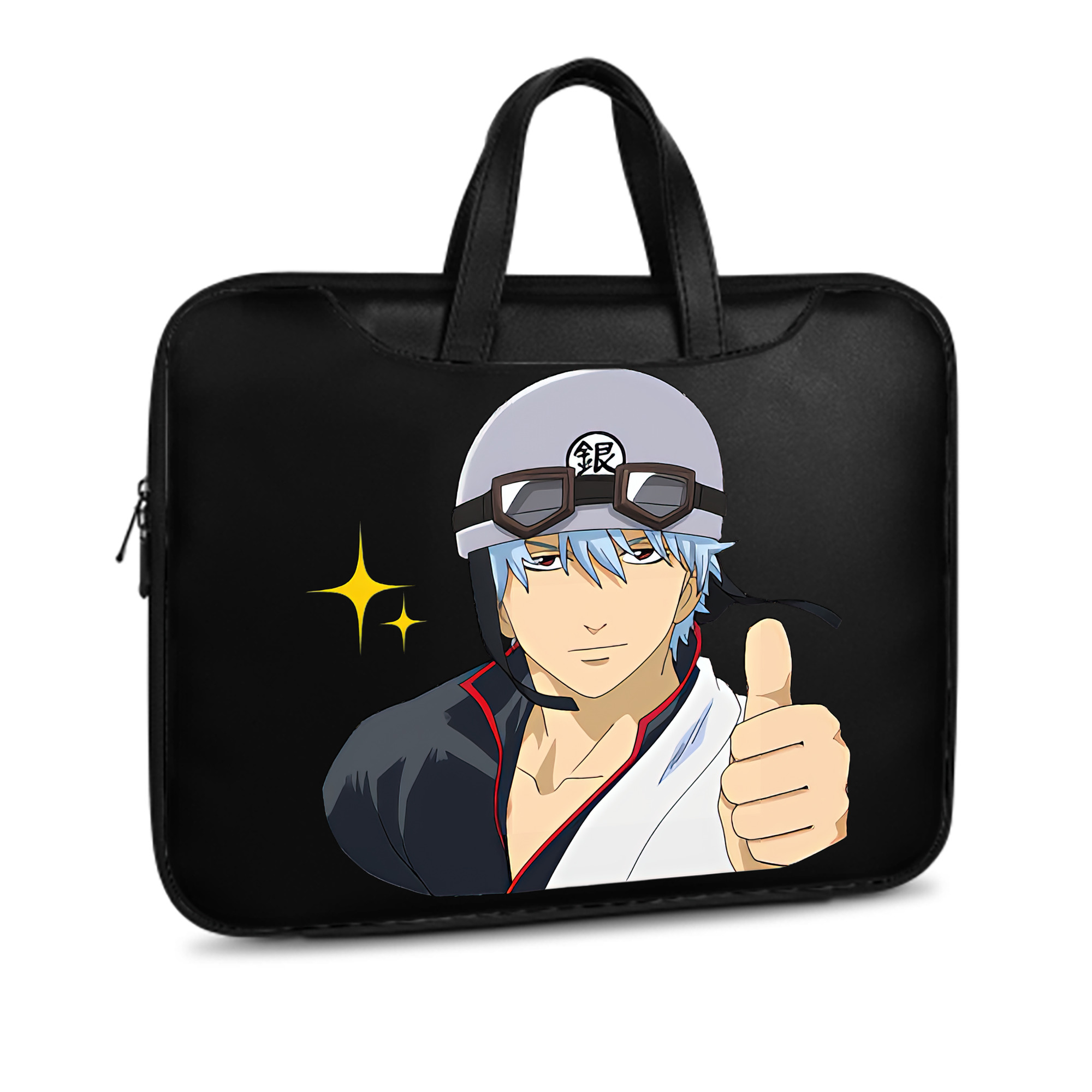 （画像用） ぎんたま 坂田銀時（さかたぎんとき） 神楽 志村新八（しむら しんぱち） GINTAMA Sakata Gintoki Kagura Shimura Shinpachi レザーラップトップバッグ　ノートパソコンケース