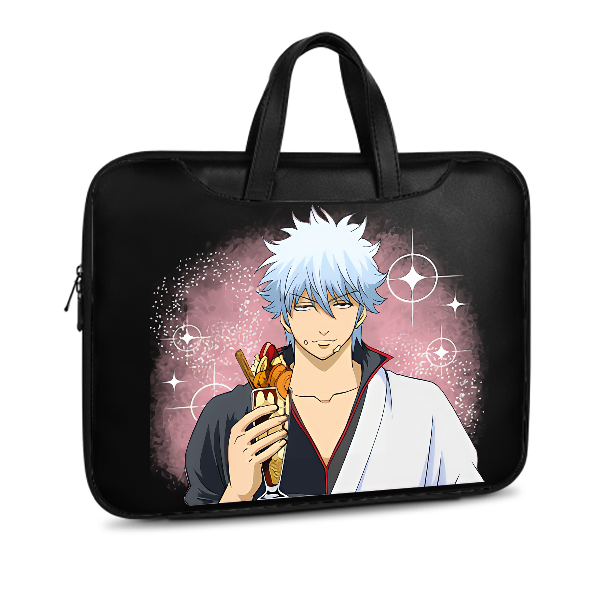 （画像用） ぎんたま 坂田銀時（さかたぎんとき） 神楽 志村新八（しむら しんぱち） GINTAMA Sakata Gintoki Kagura Shimura Shinpachi レザーラップトップバッグ　ノートパソコンケース