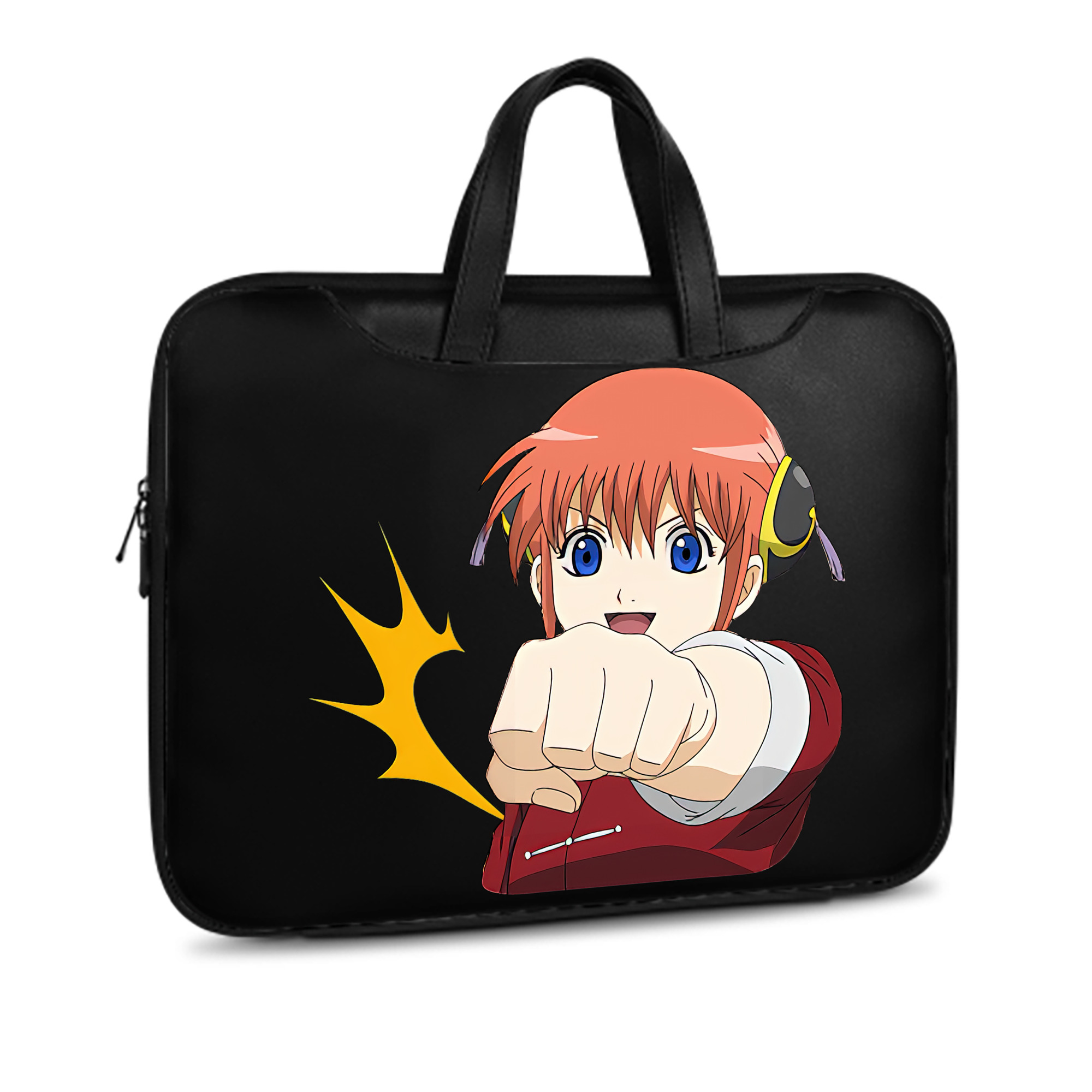 （画像用） ぎんたま 坂田銀時（さかたぎんとき） 神楽 志村新八（しむら しんぱち） GINTAMA Sakata Gintoki Kagura Shimura Shinpachi レザーラップトップバッグ　ノートパソコンケース