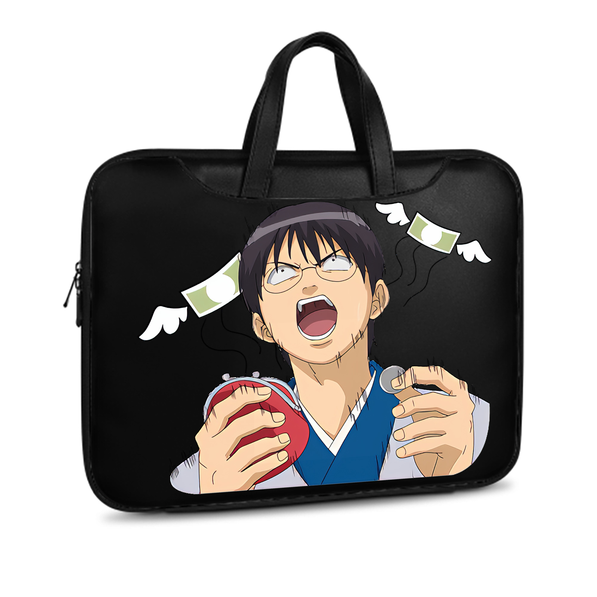 （画像用） ぎんたま 坂田銀時（さかたぎんとき） 神楽 志村新八（しむら しんぱち） GINTAMA Sakata Gintoki Kagura Shimura Shinpachi レザーラップトップバッグ　ノートパソコンケース