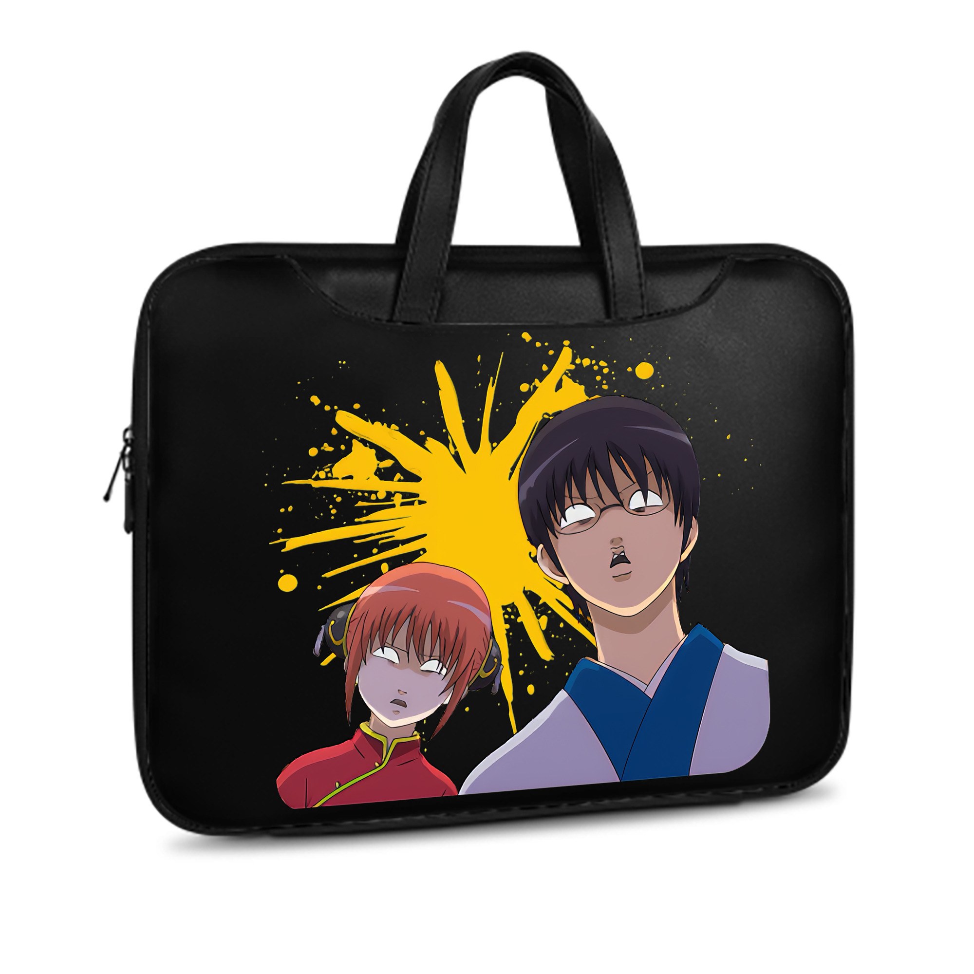 （画像用） ぎんたま 坂田銀時（さかたぎんとき） 神楽 志村新八（しむら しんぱち） GINTAMA Sakata Gintoki Kagura Shimura Shinpachi レザーラップトップバッグ　ノートパソコンケース