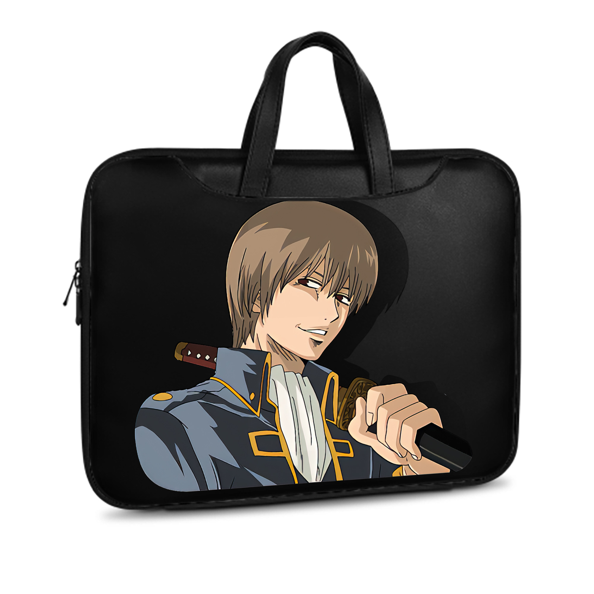 （画像用） ぎんたま 坂田銀時（さかたぎんとき） 神楽 志村新八（しむら しんぱち） GINTAMA Sakata Gintoki Kagura Shimura Shinpachi レザーラップトップバッグ　ノートパソコンケース