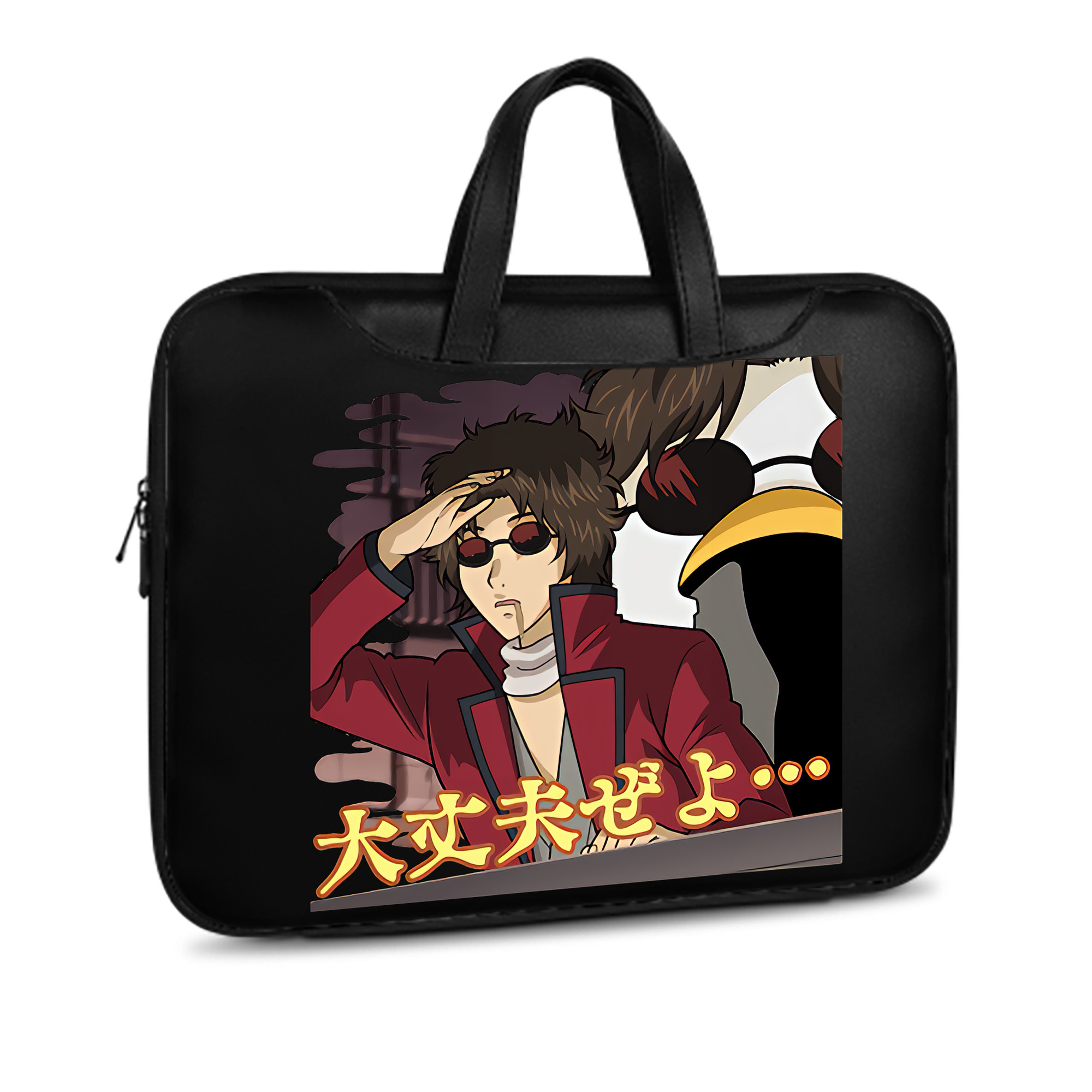 （画像用） ぎんたま 坂田銀時（さかたぎんとき） 神楽 志村新八（しむら しんぱち） GINTAMA Sakata Gintoki Kagura Shimura Shinpachi レザーラップトップバッグ　ノートパソコンケース