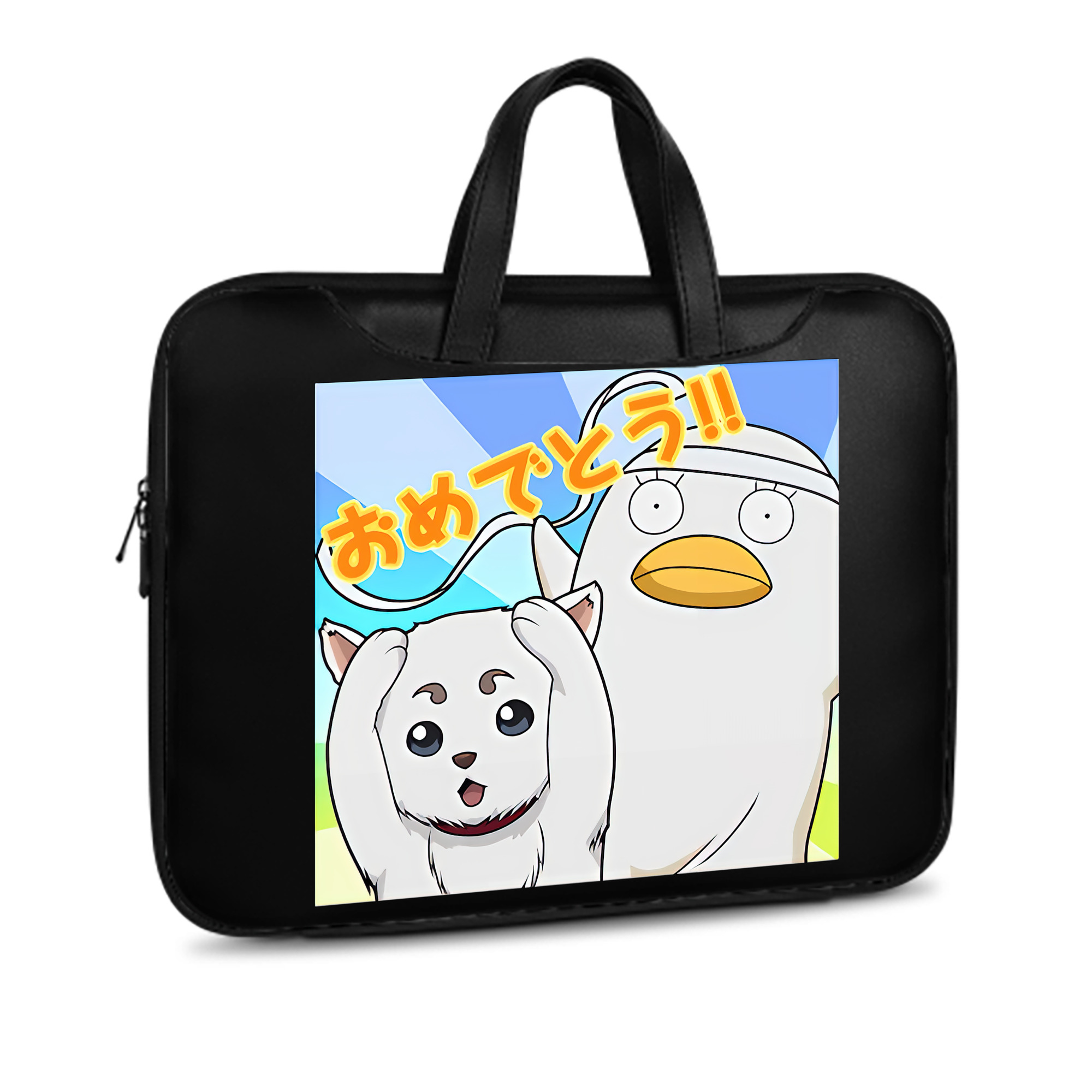 （画像用） ぎんたま 坂田銀時（さかたぎんとき） 神楽 志村新八（しむら しんぱち） GINTAMA Sakata Gintoki Kagura Shimura Shinpachi レザーラップトップバッグ　ノートパソコンケース