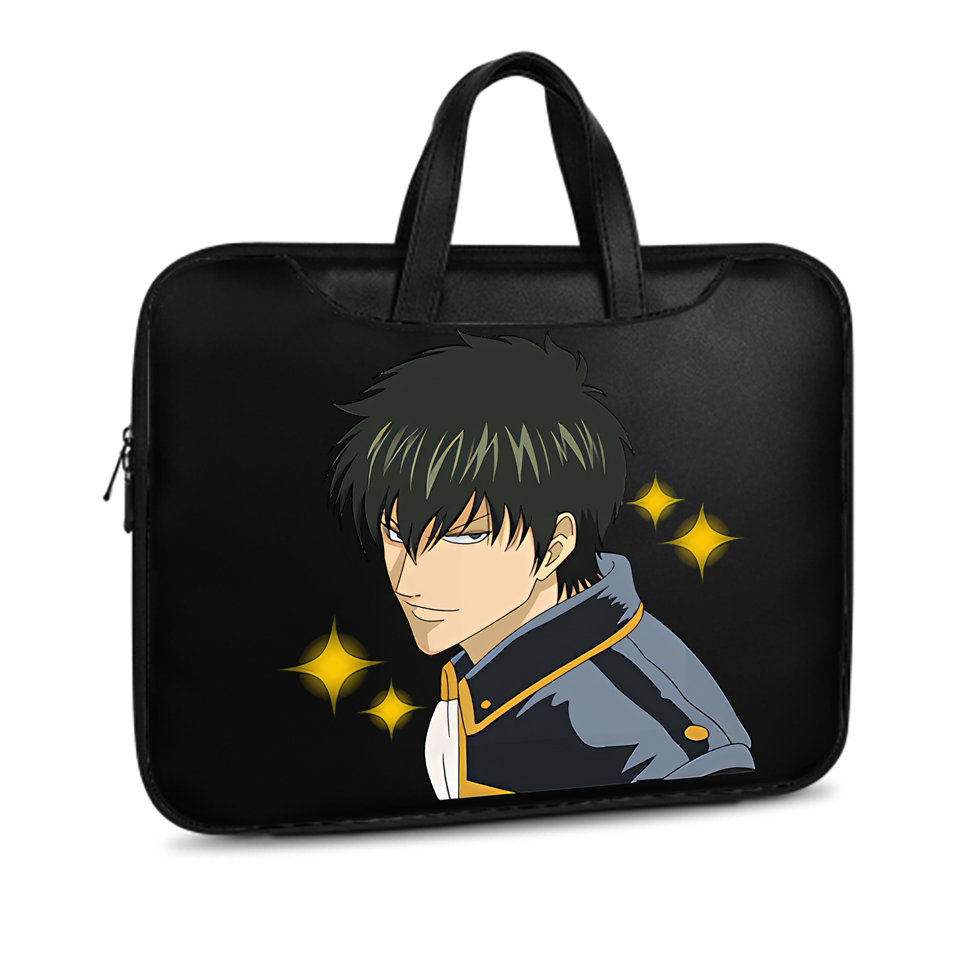 （画像用） ぎんたま 坂田銀時（さかたぎんとき） 神楽 志村新八（しむら しんぱち） GINTAMA Sakata Gintoki Kagura Shimura Shinpachi レザーラップトップバッグ　ノートパソコンケース