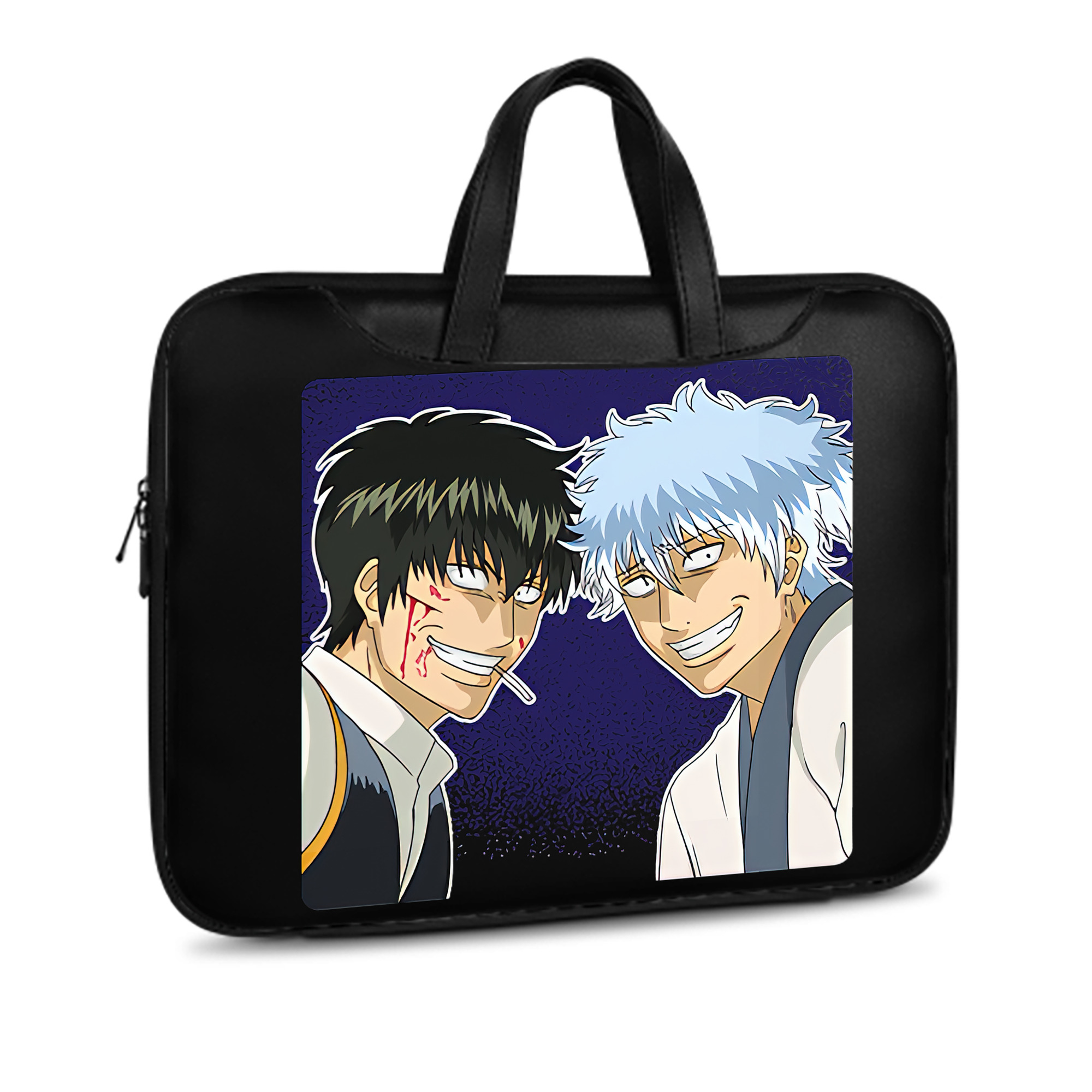 （画像用） ぎんたま 坂田銀時（さかたぎんとき） 神楽 志村新八（しむら しんぱち） GINTAMA Sakata Gintoki Kagura Shimura Shinpachi レザーラップトップバッグ　ノートパソコンケース