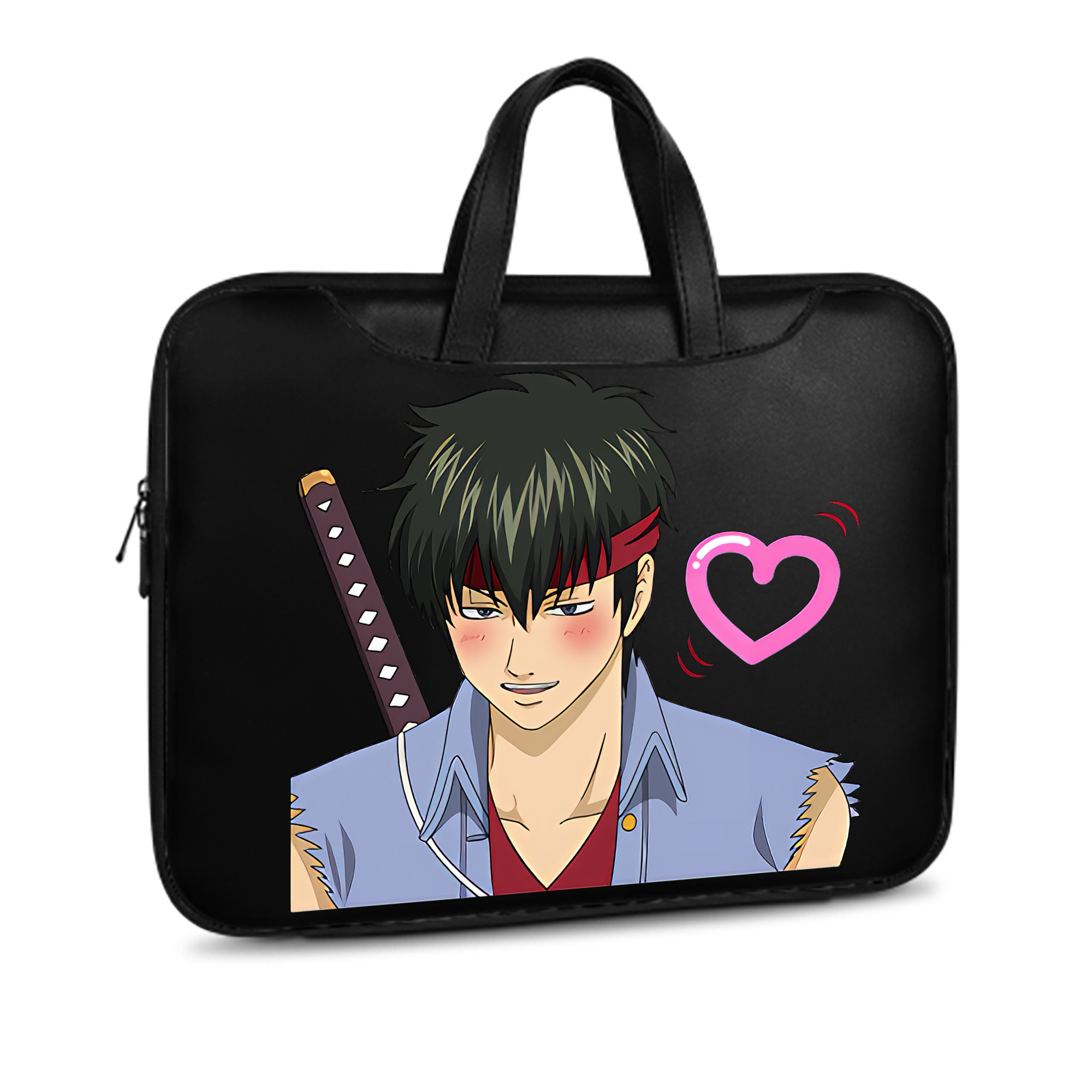 （画像用） ぎんたま 坂田銀時（さかたぎんとき） 神楽 志村新八（しむら しんぱち） GINTAMA Sakata Gintoki Kagura Shimura Shinpachi レザーラップトップバッグ　ノートパソコンケース