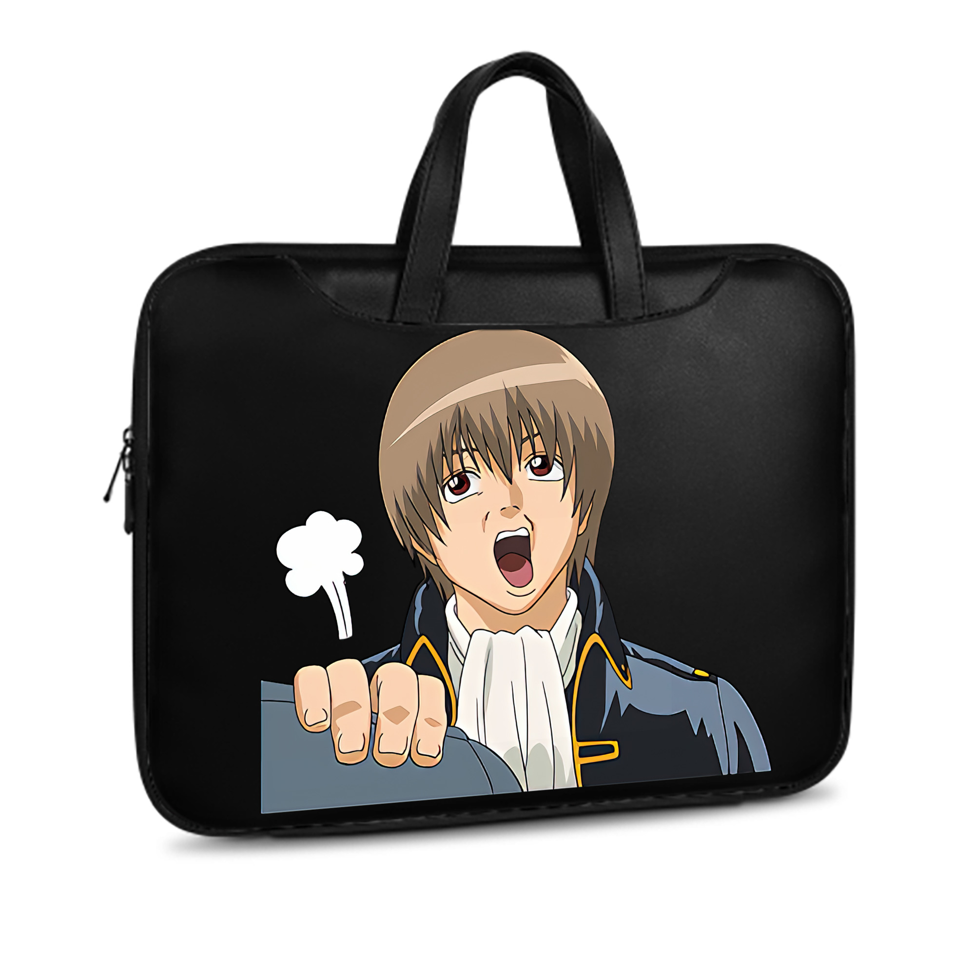 （画像用） ぎんたま 坂田銀時（さかたぎんとき） 神楽 志村新八（しむら しんぱち） GINTAMA Sakata Gintoki Kagura Shimura Shinpachi レザーラップトップバッグ　ノートパソコンケース