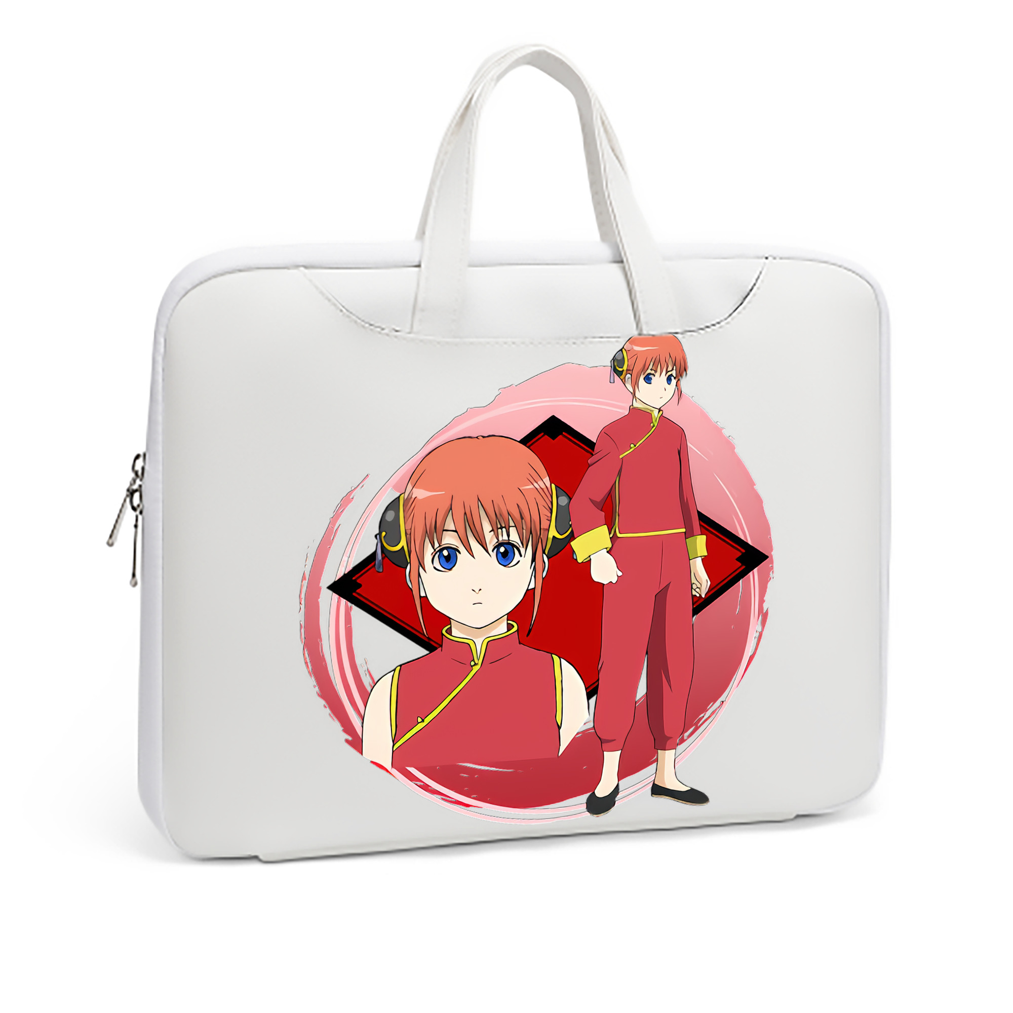 （画像用） ぎんたま 坂田銀時（さかたぎんとき） 神楽 志村新八（しむら しんぱち） GINTAMA Sakata Gintoki Kagura Shimura Shinpachi レザーラップトップバッグ　ノートパソコンケース