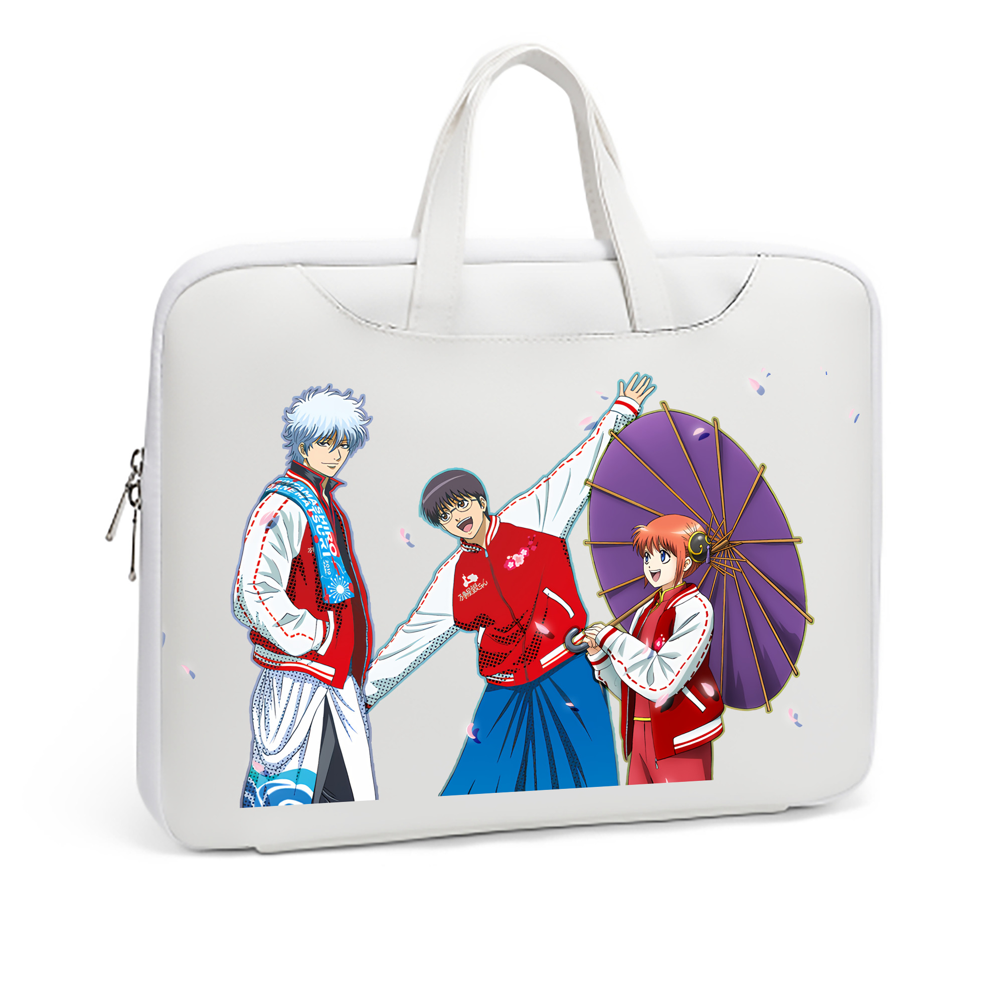 （画像用） ぎんたま 坂田銀時（さかたぎんとき） 神楽 志村新八（しむら しんぱち） GINTAMA Sakata Gintoki Kagura Shimura Shinpachi レザーラップトップバッグ　ノートパソコンケース