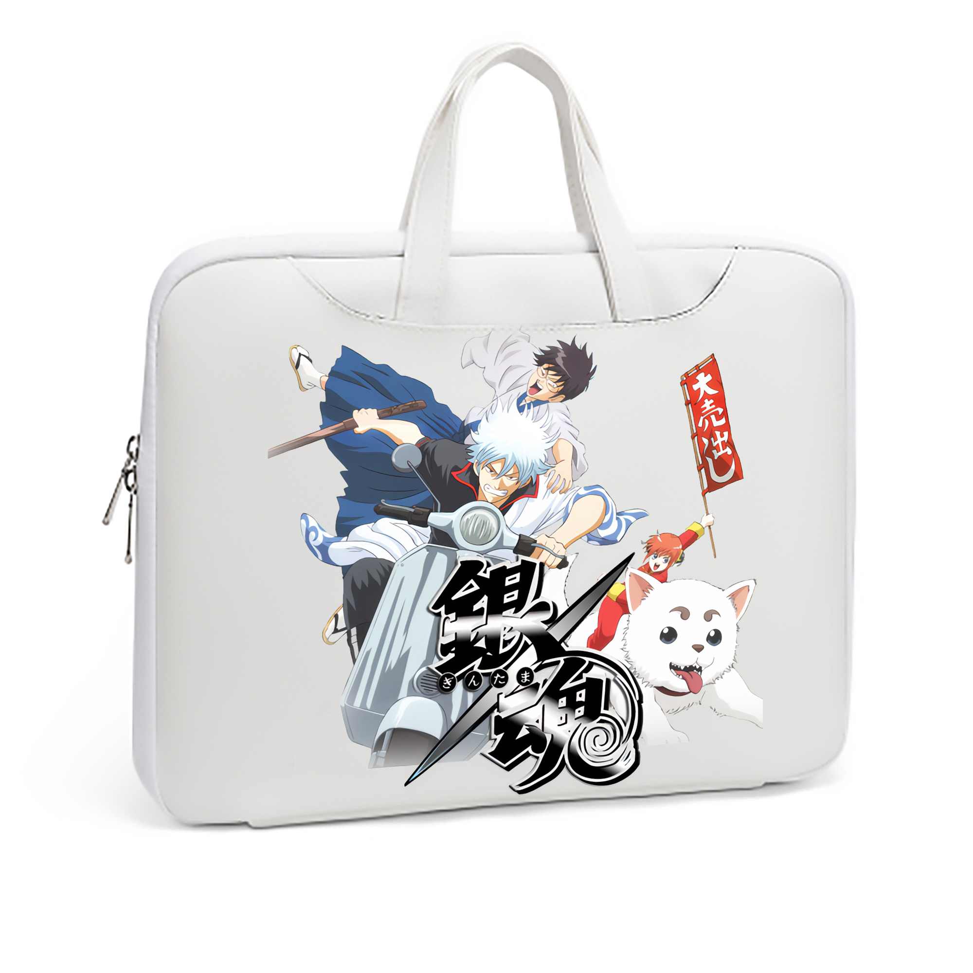 （画像用） ぎんたま 坂田銀時（さかたぎんとき） 神楽 志村新八（しむら しんぱち） GINTAMA Sakata Gintoki Kagura Shimura Shinpachi レザーラップトップバッグ　ノートパソコンケース