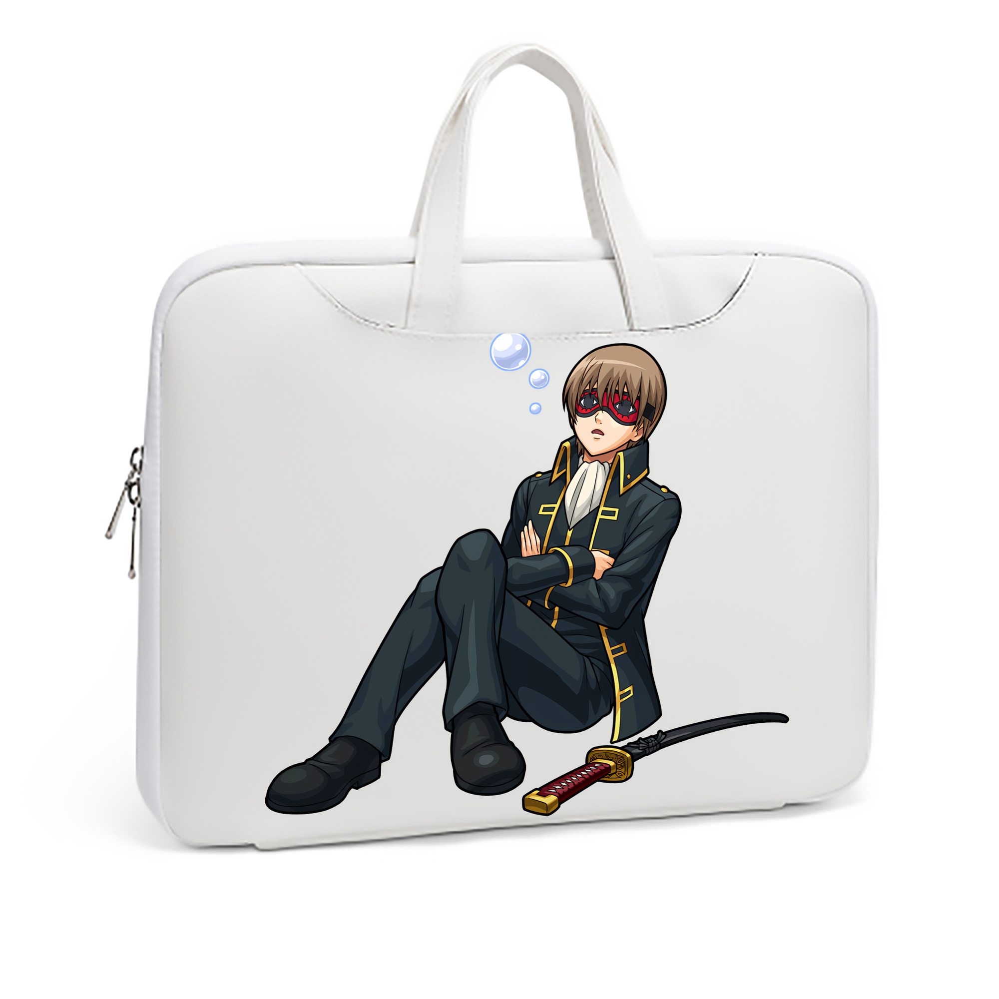 （画像用） ぎんたま 坂田銀時（さかたぎんとき） 神楽 志村新八（しむら しんぱち） GINTAMA Sakata Gintoki Kagura Shimura Shinpachi レザーラップトップバッグ　ノートパソコンケース