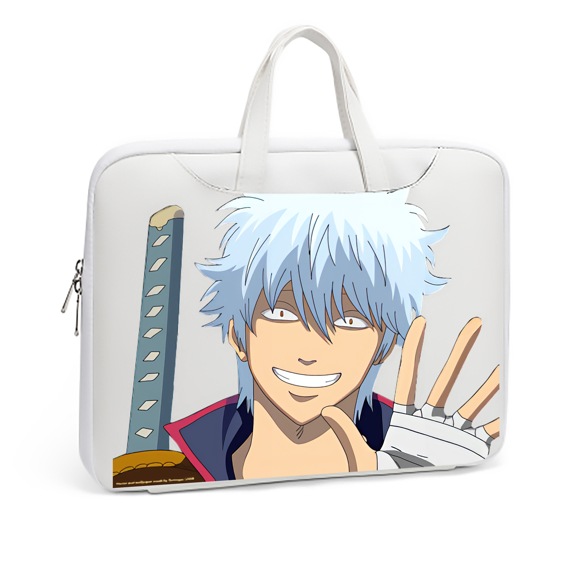 （画像用） ぎんたま 坂田銀時（さかたぎんとき） 神楽 志村新八（しむら しんぱち） GINTAMA Sakata Gintoki Kagura Shimura Shinpachi レザーラップトップバッグ　ノートパソコンケース