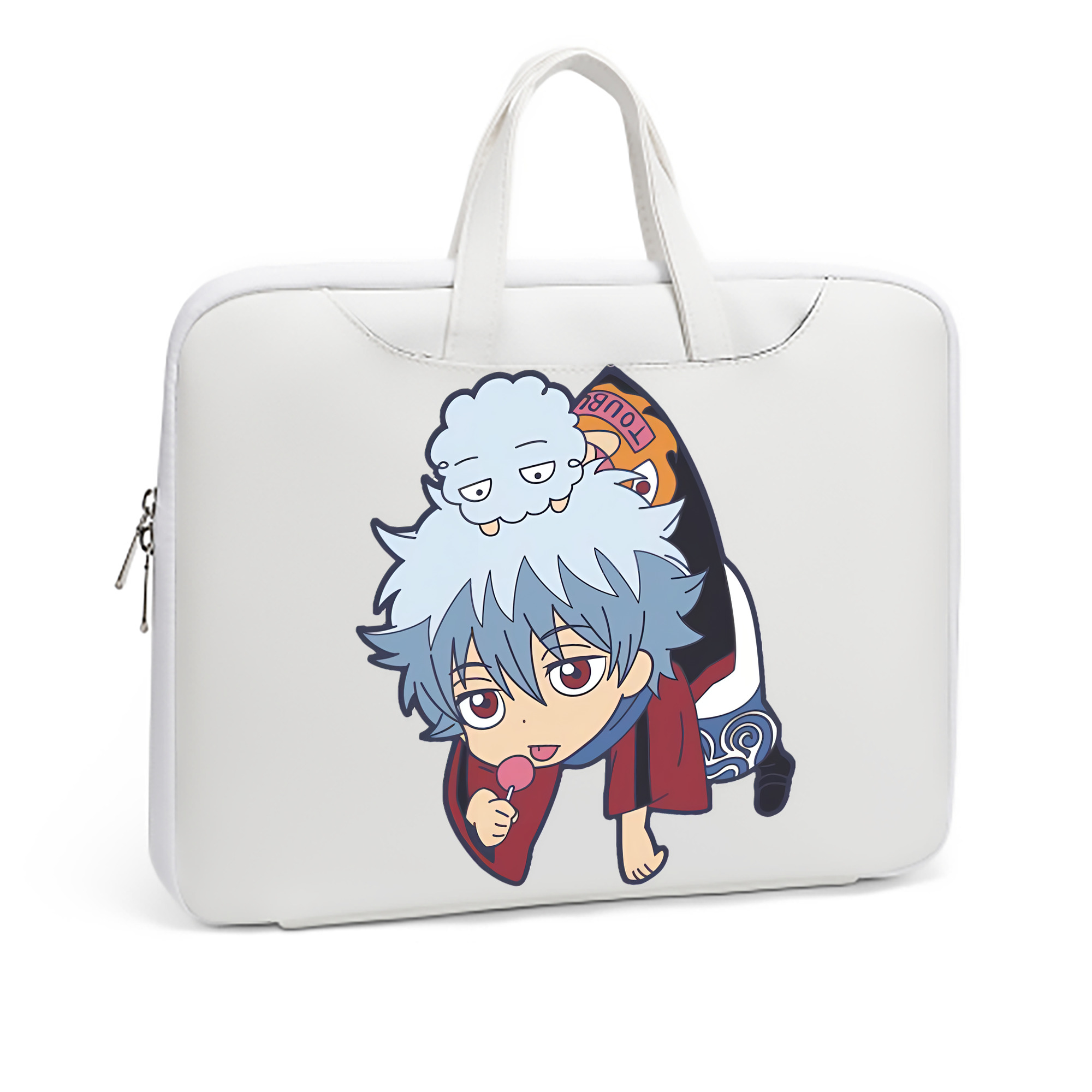 （画像用） ぎんたま 坂田銀時（さかたぎんとき） 神楽 志村新八（しむら しんぱち） GINTAMA Sakata Gintoki Kagura Shimura Shinpachi レザーラップトップバッグ　ノートパソコンケース