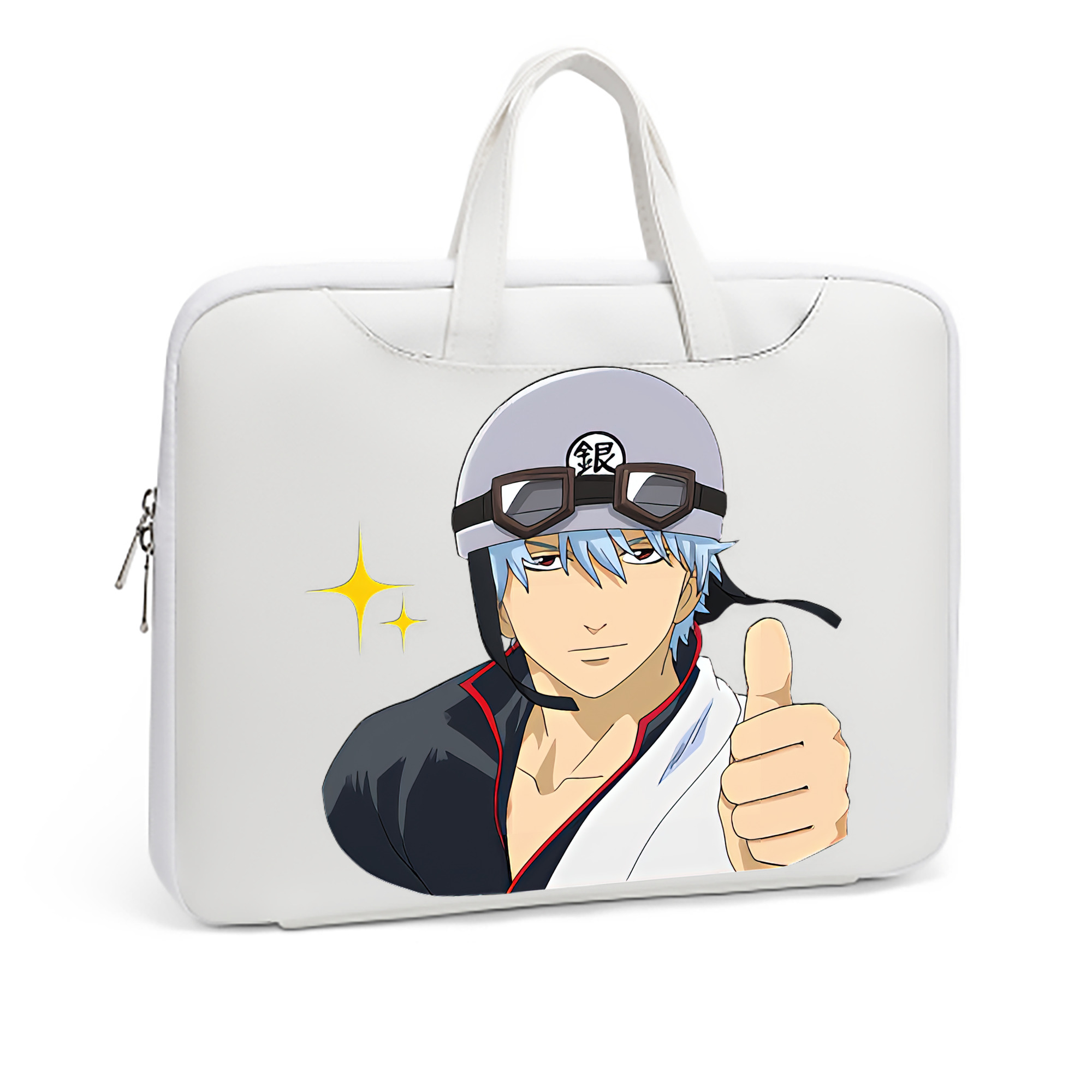 （画像用） ぎんたま 坂田銀時（さかたぎんとき） 神楽 志村新八（しむら しんぱち） GINTAMA Sakata Gintoki Kagura Shimura Shinpachi レザーラップトップバッグ　ノートパソコンケース