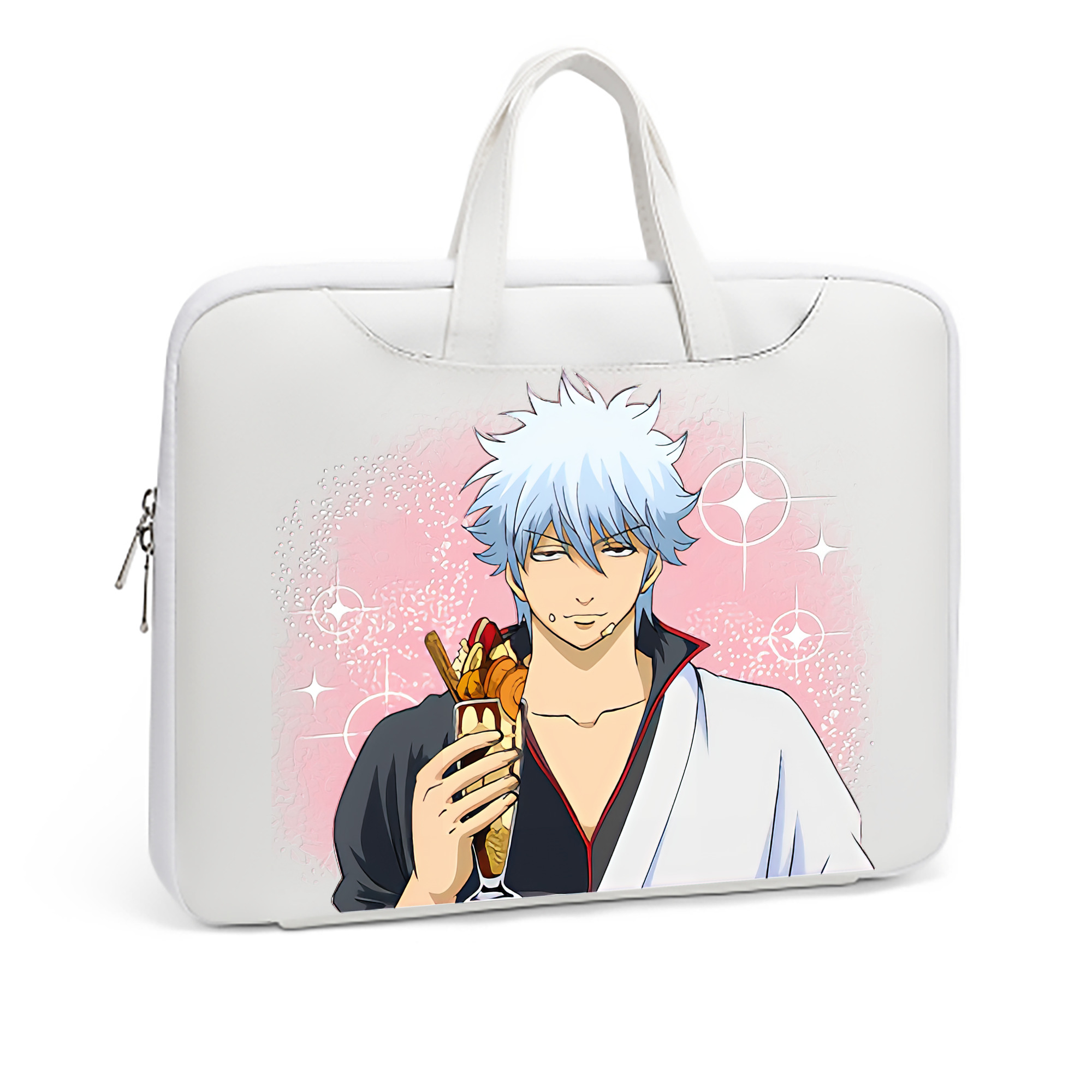（画像用） ぎんたま 坂田銀時（さかたぎんとき） 神楽 志村新八（しむら しんぱち） GINTAMA Sakata Gintoki Kagura Shimura Shinpachi レザーラップトップバッグ　ノートパソコンケース