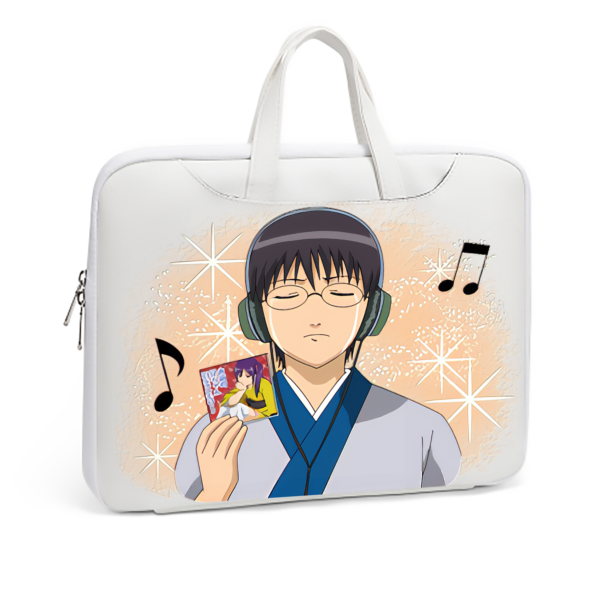 （画像用） ぎんたま 坂田銀時（さかたぎんとき） 神楽 志村新八（しむら しんぱち） GINTAMA Sakata Gintoki Kagura Shimura Shinpachi レザーラップトップバッグ　ノートパソコンケース