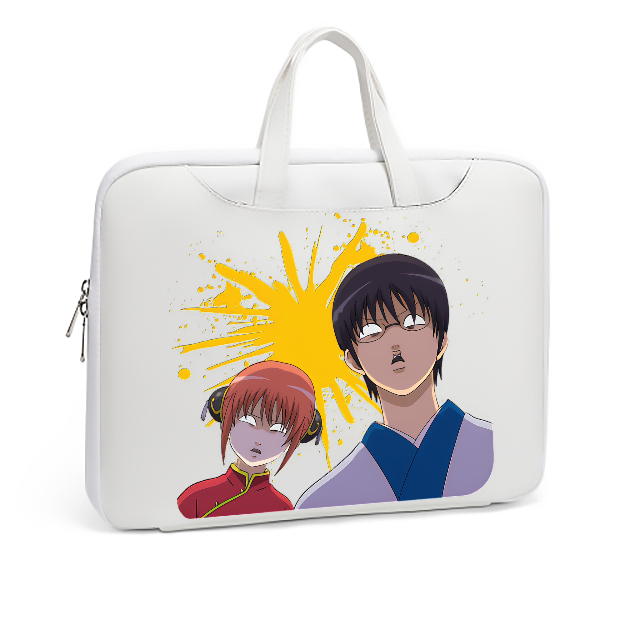 （画像用） ぎんたま 坂田銀時（さかたぎんとき） 神楽 志村新八（しむら しんぱち） GINTAMA Sakata Gintoki Kagura Shimura Shinpachi レザーラップトップバッグ　ノートパソコンケース