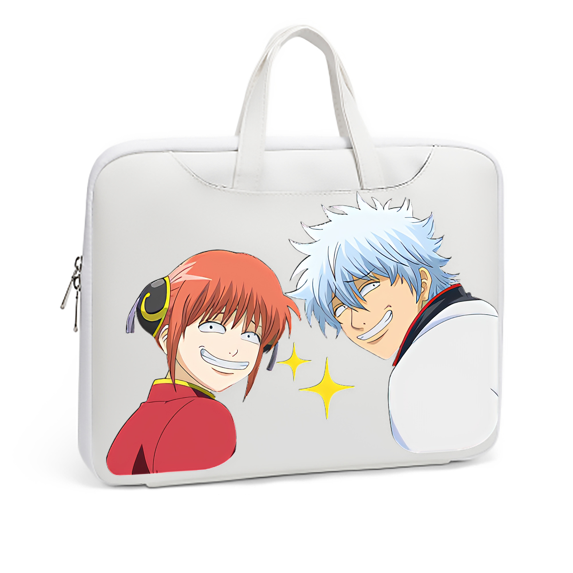 （画像用） ぎんたま 坂田銀時（さかたぎんとき） 神楽 志村新八（しむら しんぱち） GINTAMA Sakata Gintoki Kagura Shimura Shinpachi レザーラップトップバッグ　ノートパソコンケース
