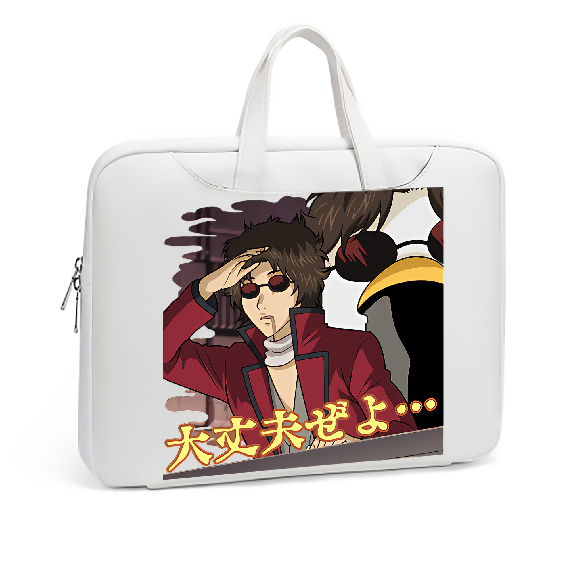 （画像用） ぎんたま 坂田銀時（さかたぎんとき） 神楽 志村新八（しむら しんぱち） GINTAMA Sakata Gintoki Kagura Shimura Shinpachi レザーラップトップバッグ　ノートパソコンケース