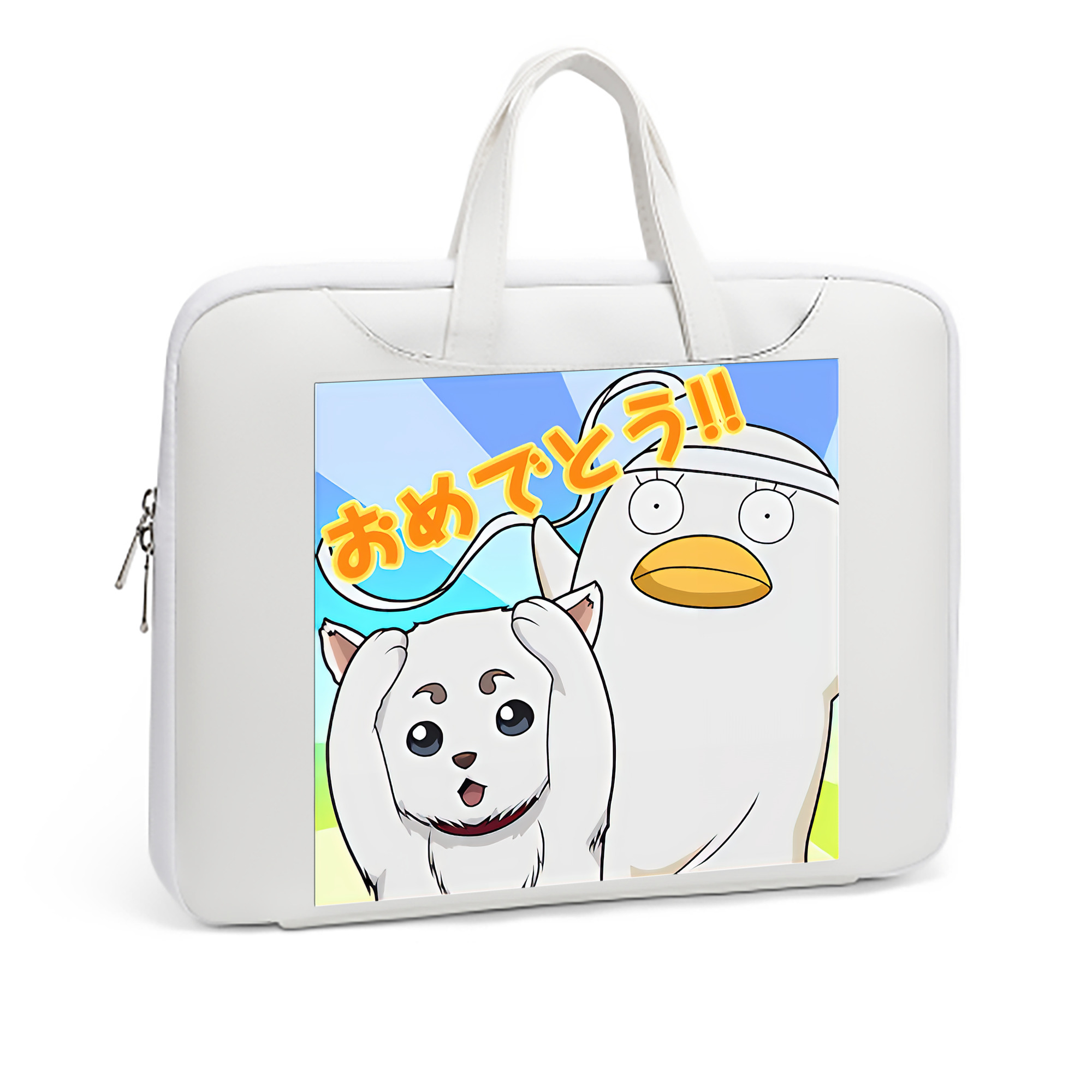 （画像用） ぎんたま 坂田銀時（さかたぎんとき） 神楽 志村新八（しむら しんぱち） GINTAMA Sakata Gintoki Kagura Shimura Shinpachi レザーラップトップバッグ　ノートパソコンケース