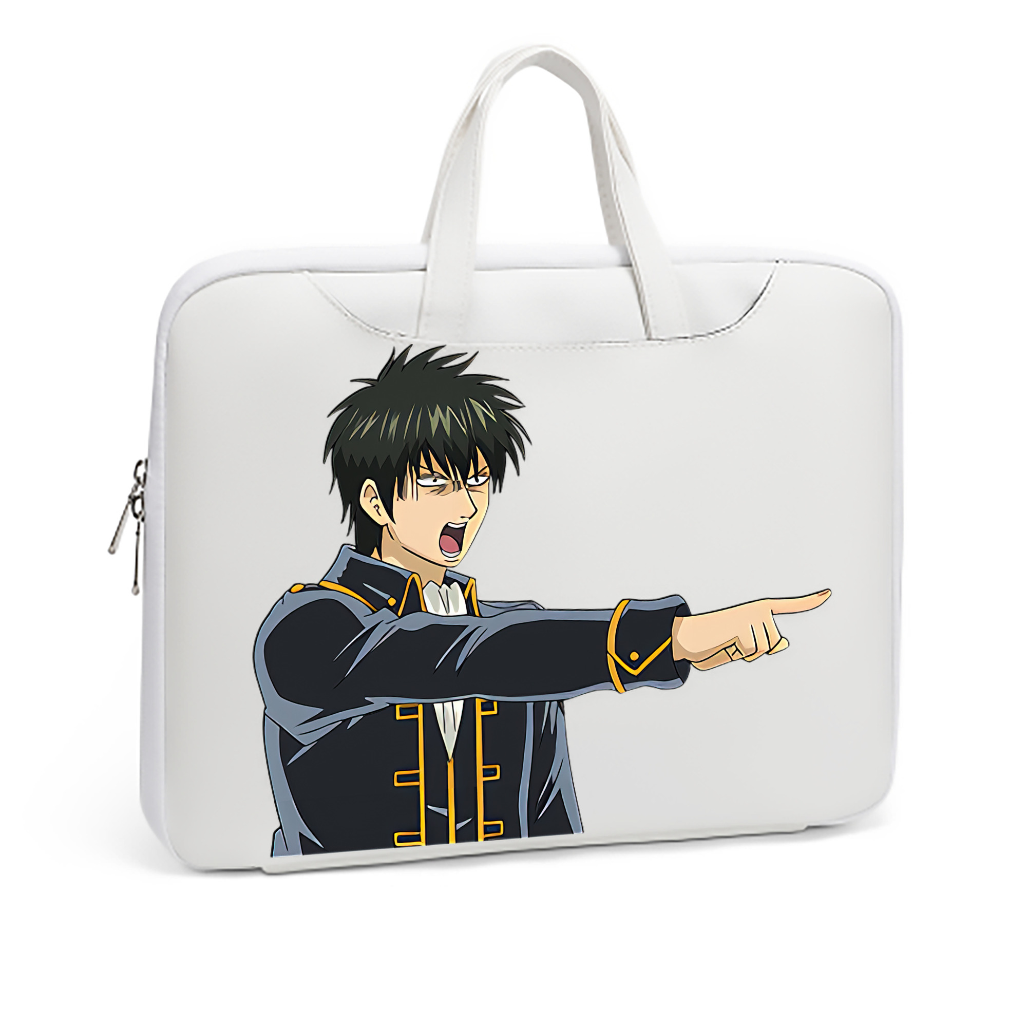 （画像用） ぎんたま 坂田銀時（さかたぎんとき） 神楽 志村新八（しむら しんぱち） GINTAMA Sakata Gintoki Kagura Shimura Shinpachi レザーラップトップバッグ　ノートパソコンケース
