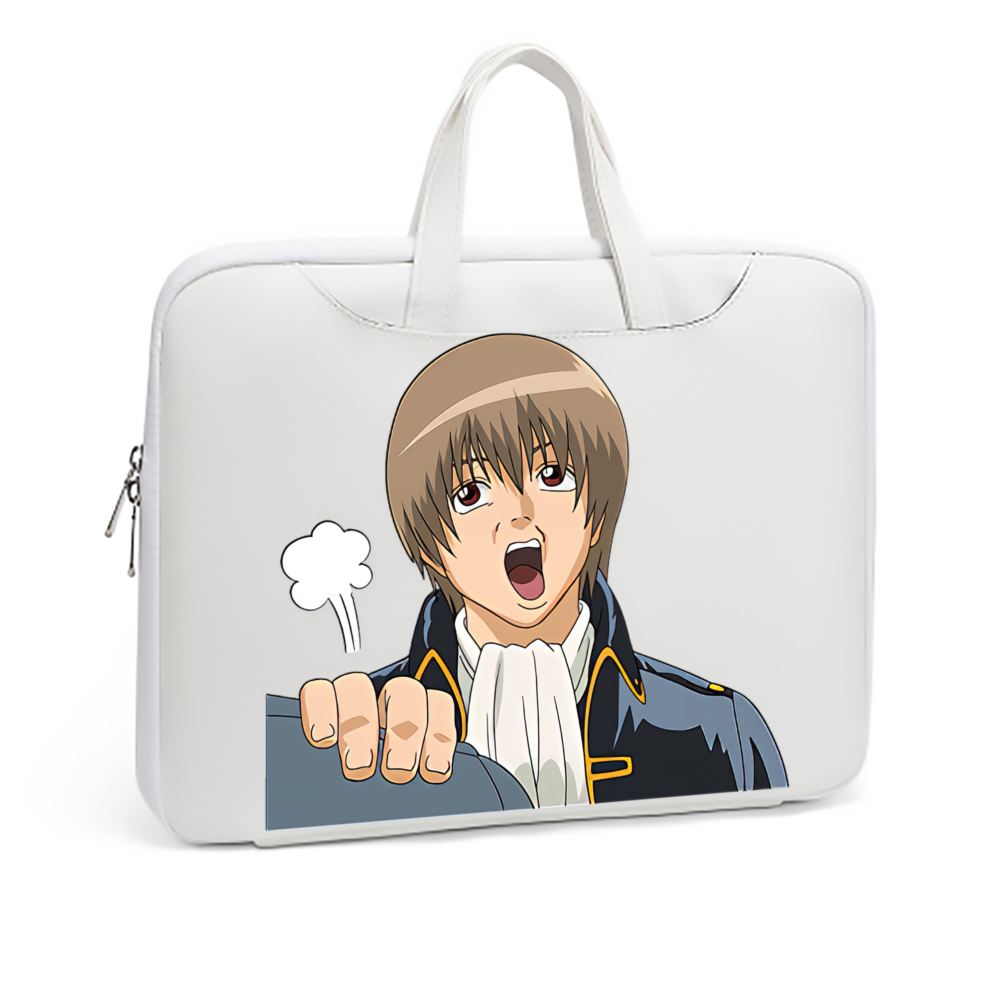 （画像用） ぎんたま 坂田銀時（さかたぎんとき） 神楽 志村新八（しむら しんぱち） GINTAMA Sakata Gintoki Kagura Shimura Shinpachi レザーラップトップバッグ　ノートパソコンケース