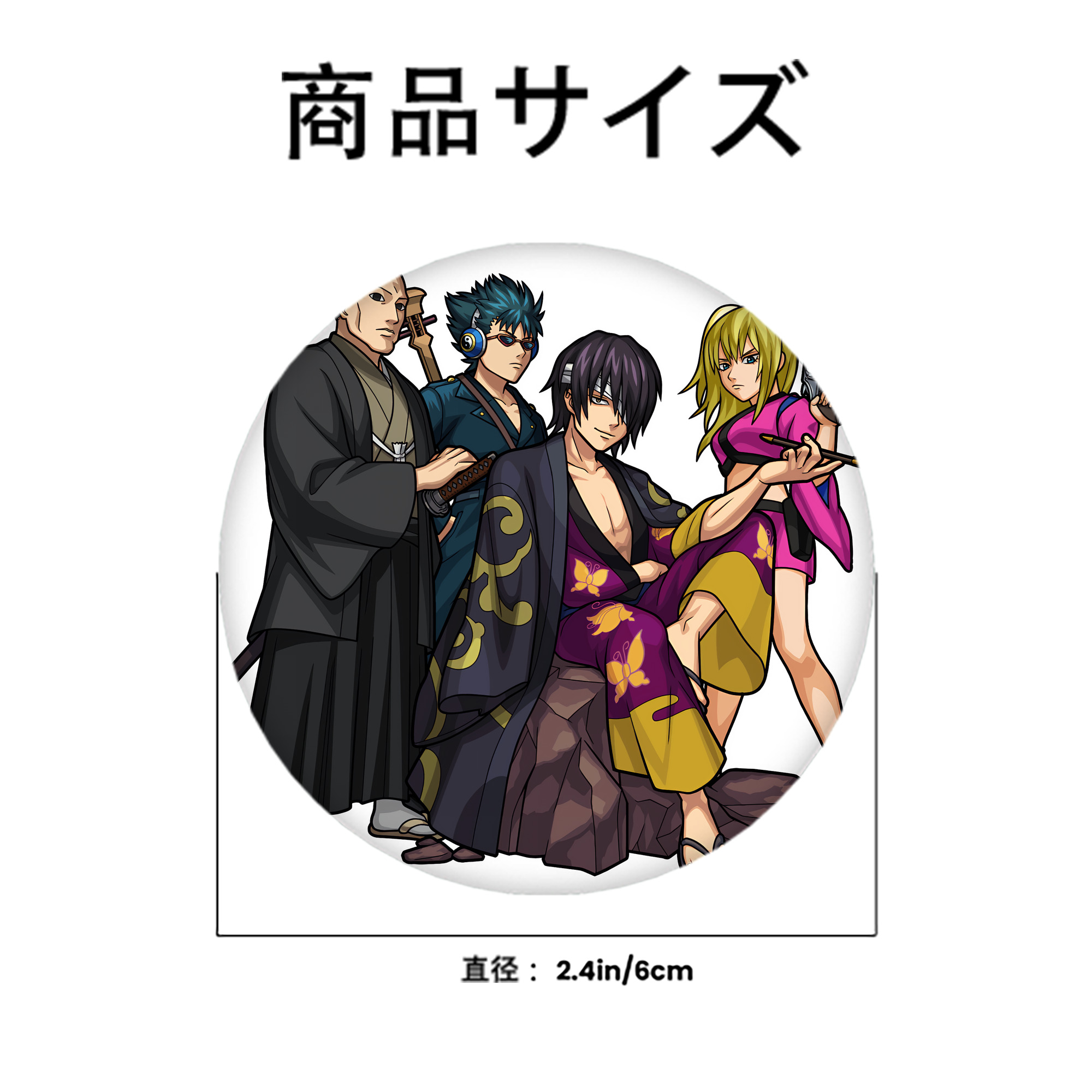 ぎんたま 坂田銀時（さかたぎんとき） 神楽 志村新八（しむら しんぱち） GINTAMA Sakata Gintoki Kagura Shimura Shinpachi 6cm 缶バッジ 複数セット