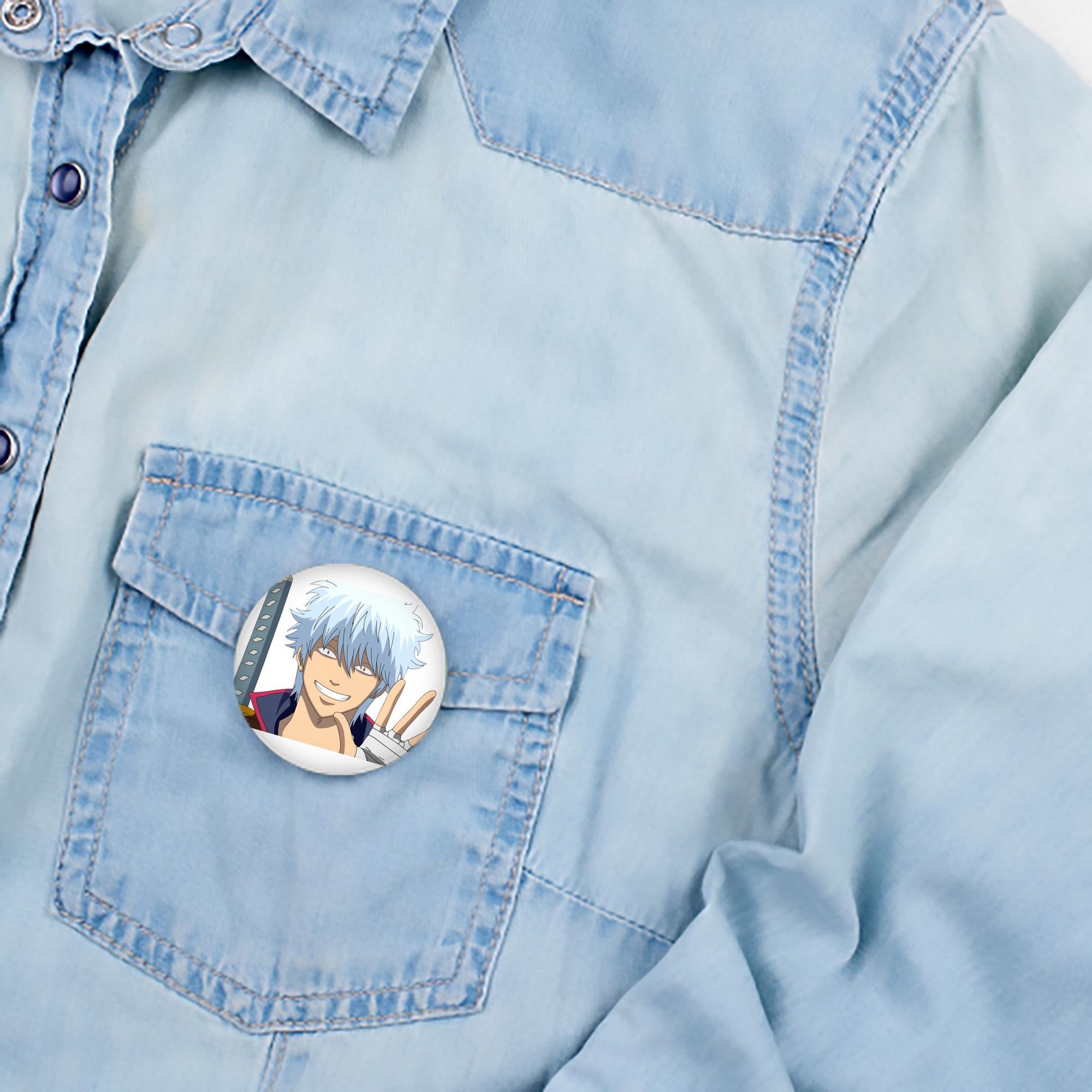 ぎんたま 坂田銀時（さかたぎんとき） 神楽 志村新八（しむら しんぱち） GINTAMA Sakata Gintoki Kagura Shimura Shinpachi 6cm 缶バッジ 複数セット