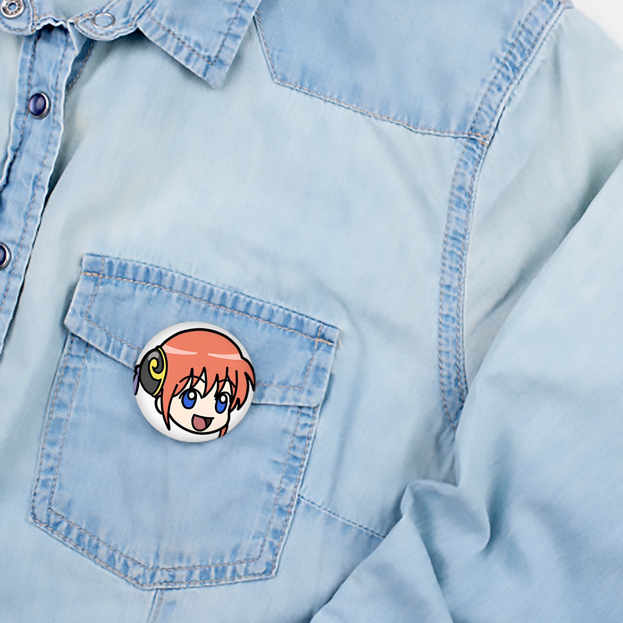 ぎんたま 坂田銀時（さかたぎんとき） 神楽 志村新八（しむら しんぱち） GINTAMA Sakata Gintoki Kagura Shimura Shinpachi 6cm 缶バッジ 複数セット