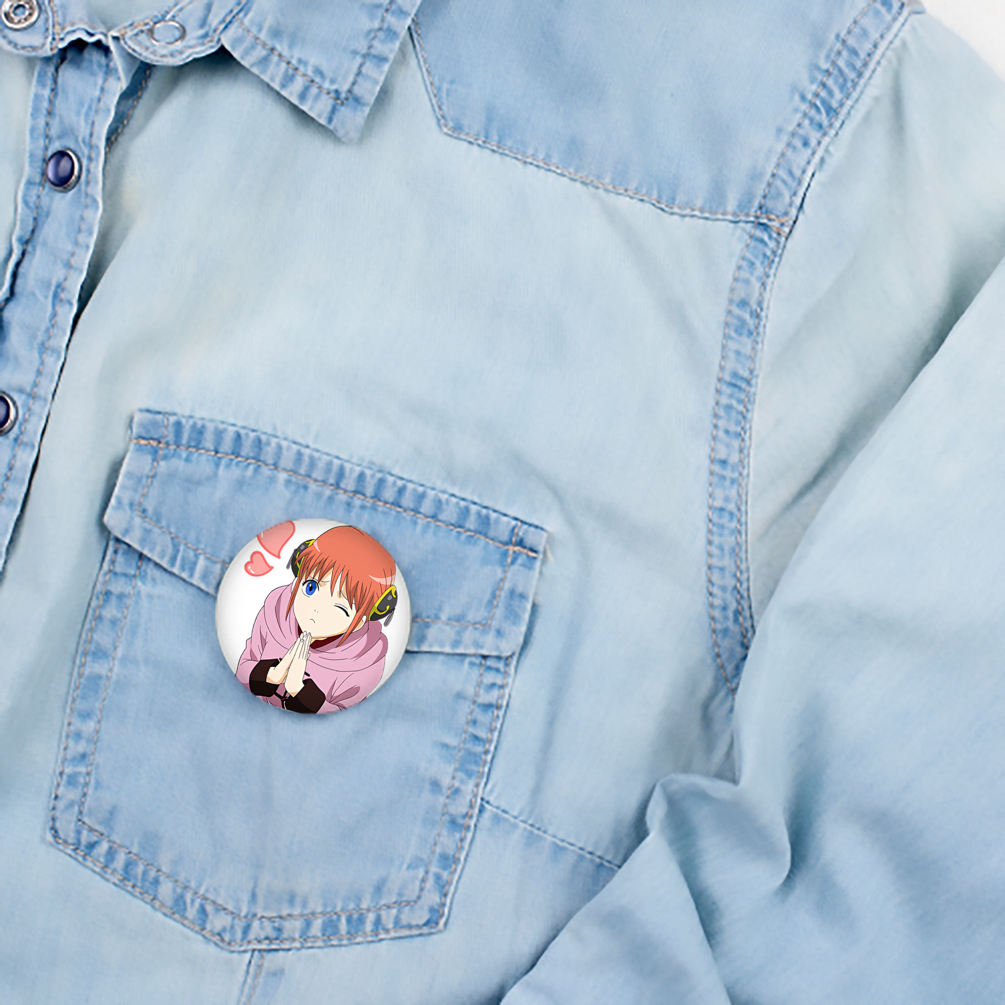 ぎんたま 坂田銀時（さかたぎんとき） 神楽 志村新八（しむら しんぱち） GINTAMA Sakata Gintoki Kagura Shimura Shinpachi 6cm 缶バッジ 複数セット