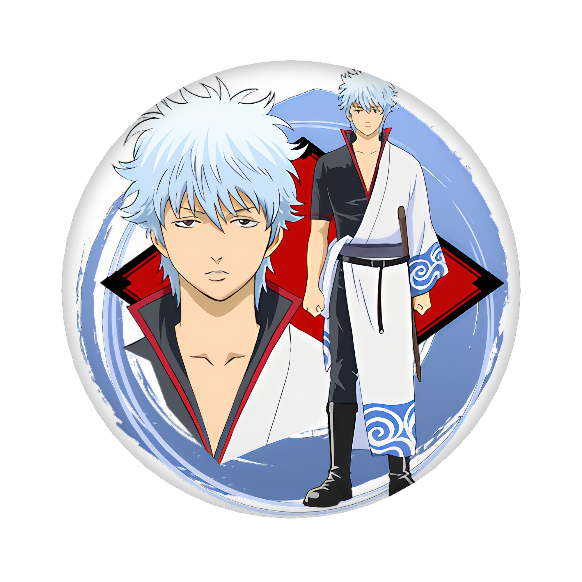 （画像用） ぎんたま 坂田銀時（さかたぎんとき） 神楽 志村新八（しむら しんぱち） GINTAMA Sakata Gintoki Kagura Shimura Shinpachi 6cm 缶バッジ 複数セット