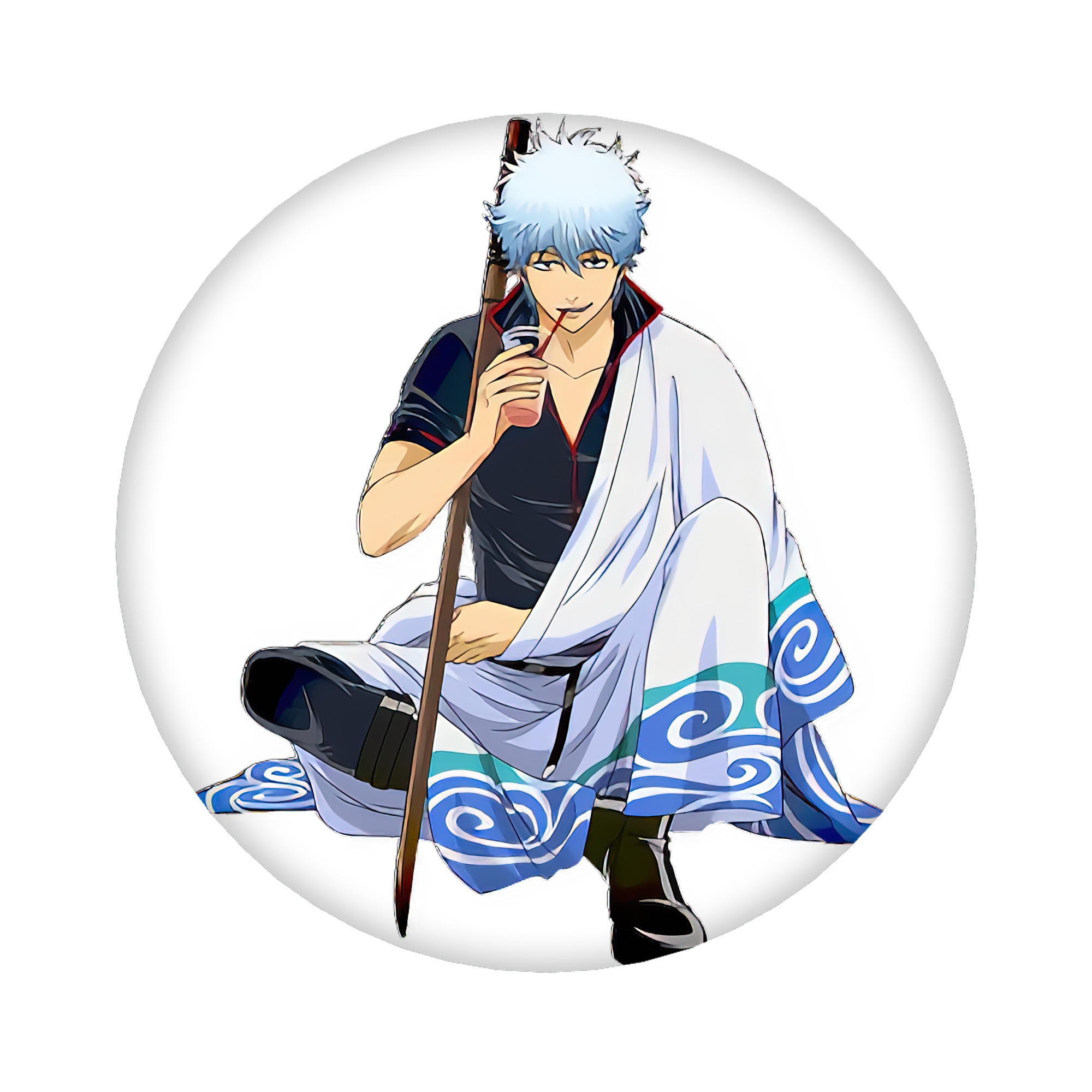 （画像用） ぎんたま 坂田銀時（さかたぎんとき） 神楽 志村新八（しむら しんぱち） GINTAMA Sakata Gintoki Kagura Shimura Shinpachi 6cm 缶バッジ 複数セット