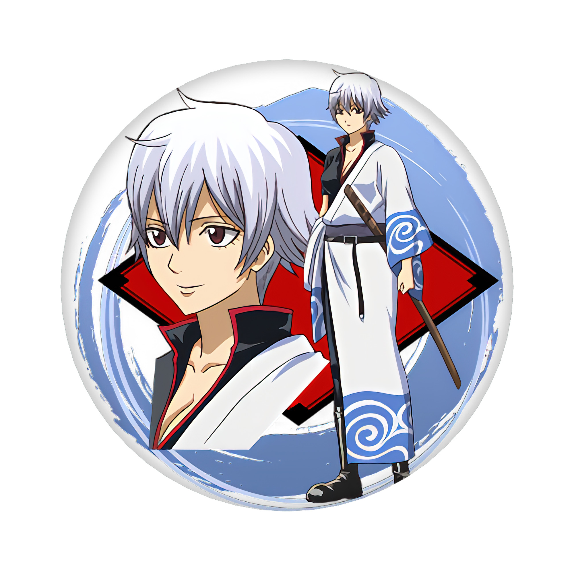 （画像用） ぎんたま 坂田銀時（さかたぎんとき） 神楽 志村新八（しむら しんぱち） GINTAMA Sakata Gintoki Kagura Shimura Shinpachi 6cm 缶バッジ 複数セット