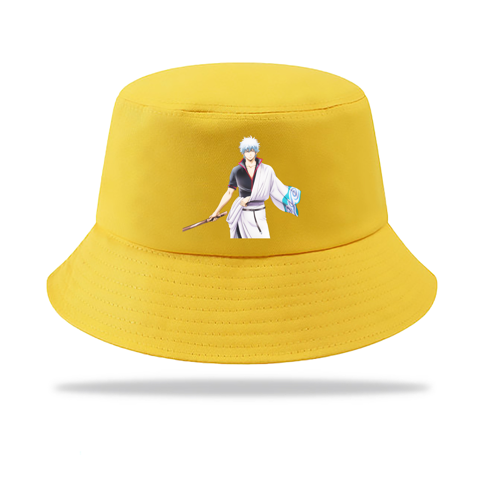 （画像用） ぎんたま 坂田銀時（さかたぎんとき） 神楽 志村新八（しむら しんぱち） GINTAMA Sakata Gintoki Kagura Shimura Shinpachi アウトドア日除けバケットハット
