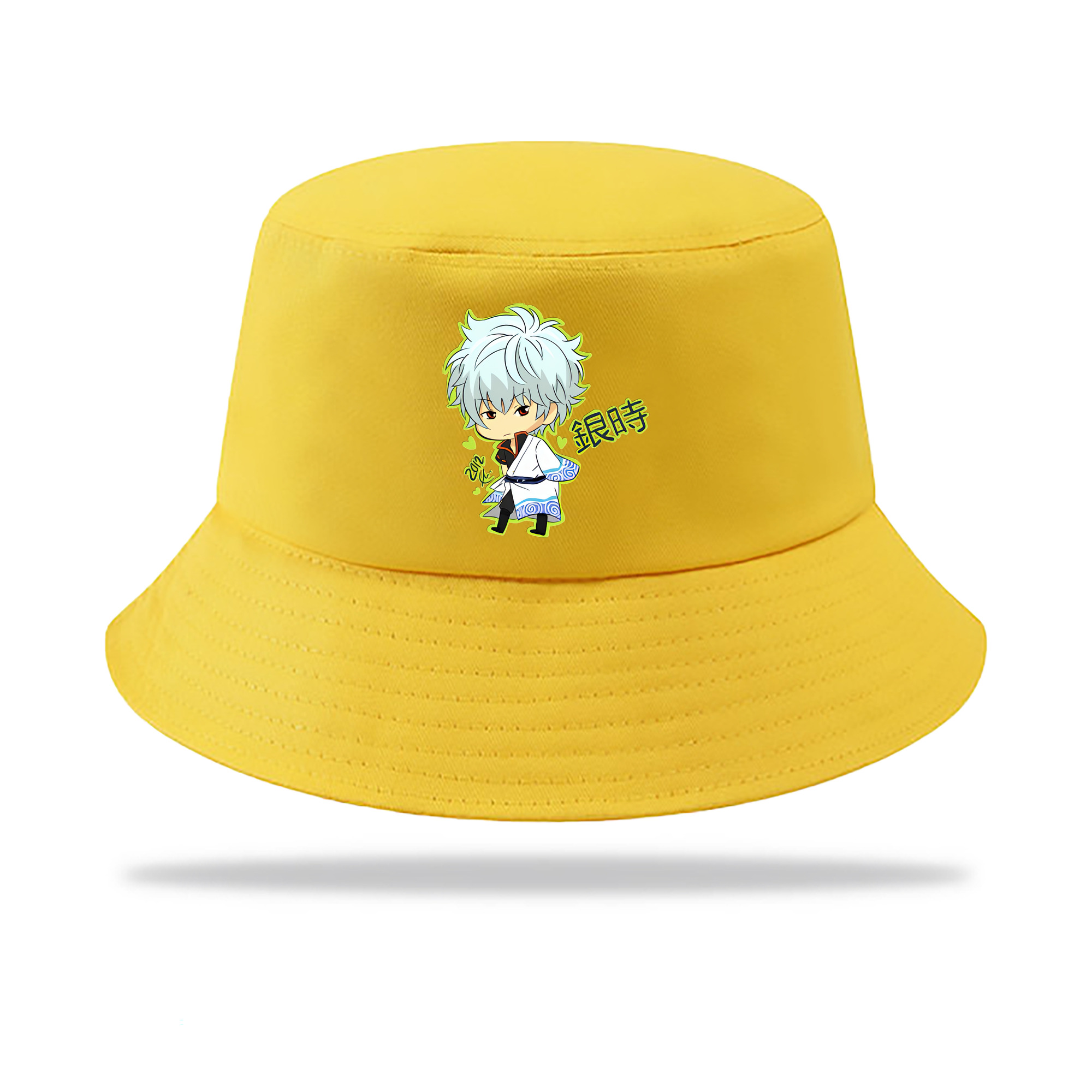 （画像用） ぎんたま 坂田銀時（さかたぎんとき） 神楽 志村新八（しむら しんぱち） GINTAMA Sakata Gintoki Kagura Shimura Shinpachi アウトドア日除けバケットハット