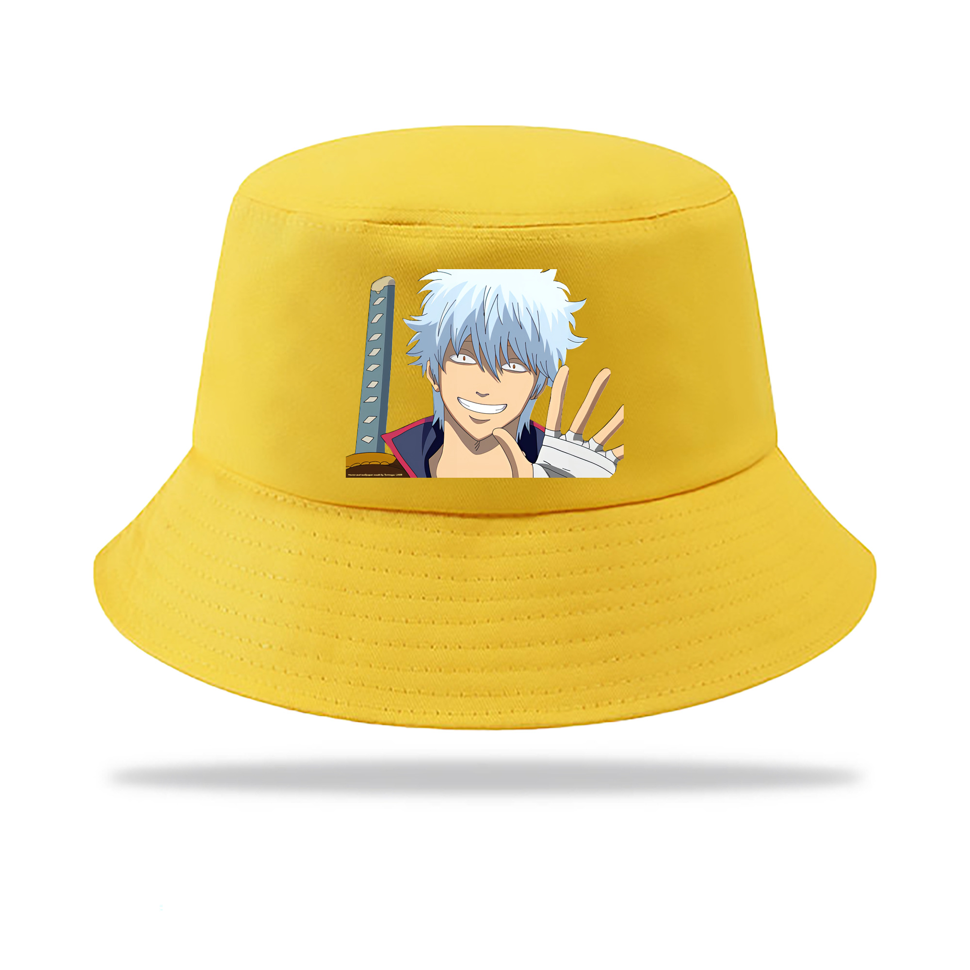 （画像用） ぎんたま 坂田銀時（さかたぎんとき） 神楽 志村新八（しむら しんぱち） GINTAMA Sakata Gintoki Kagura Shimura Shinpachi アウトドア日除けバケットハット