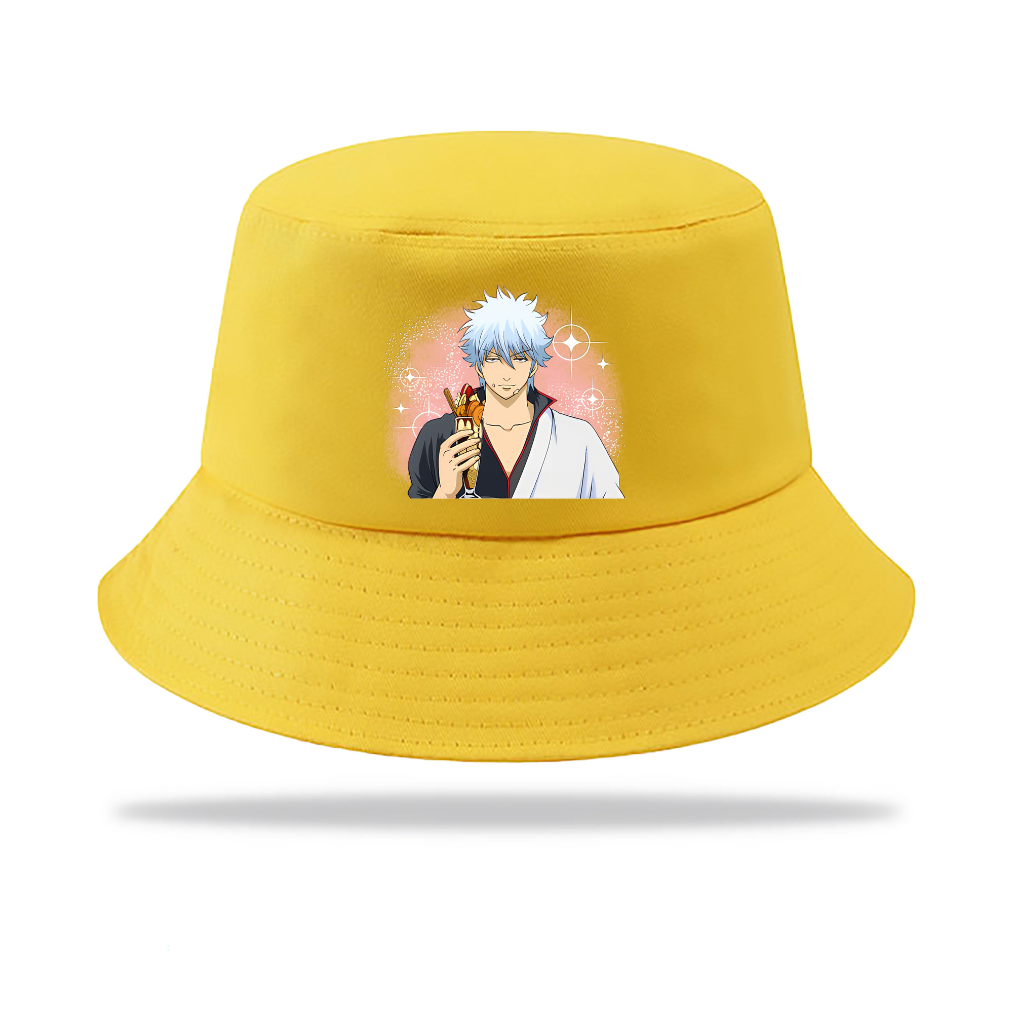 （画像用） ぎんたま 坂田銀時（さかたぎんとき） 神楽 志村新八（しむら しんぱち） GINTAMA Sakata Gintoki Kagura Shimura Shinpachi アウトドア日除けバケットハット