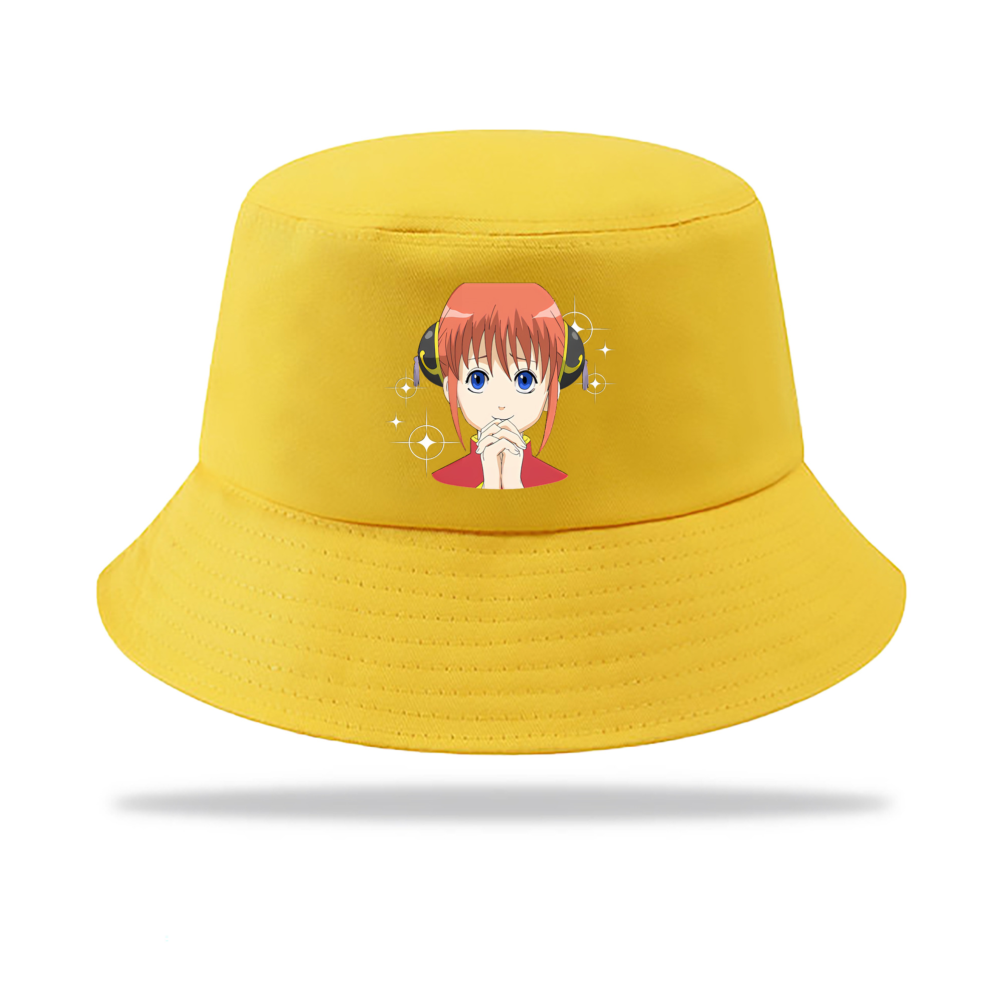 （画像用） ぎんたま 坂田銀時（さかたぎんとき） 神楽 志村新八（しむら しんぱち） GINTAMA Sakata Gintoki Kagura Shimura Shinpachi アウトドア日除けバケットハット
