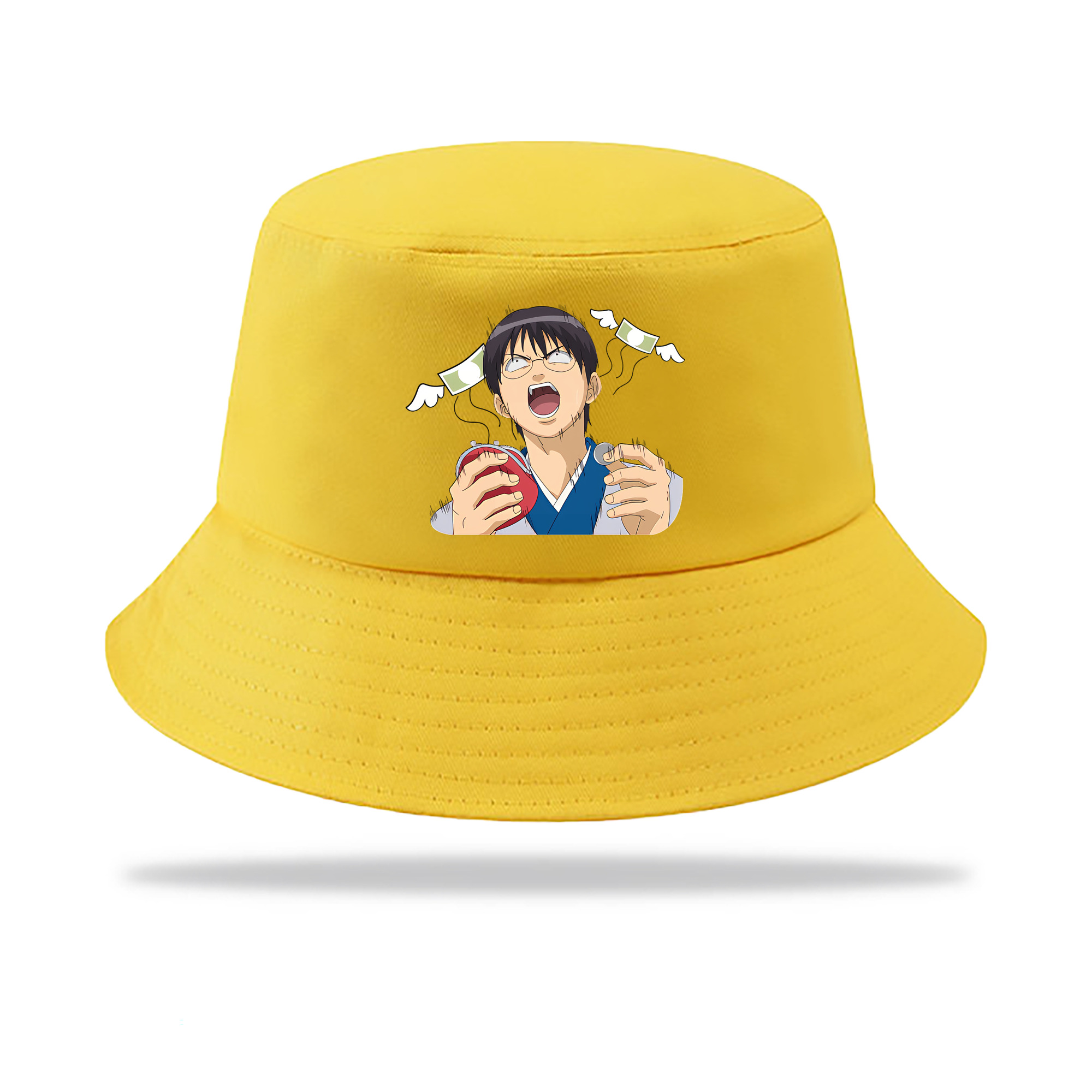（画像用） ぎんたま 坂田銀時（さかたぎんとき） 神楽 志村新八（しむら しんぱち） GINTAMA Sakata Gintoki Kagura Shimura Shinpachi アウトドア日除けバケットハット