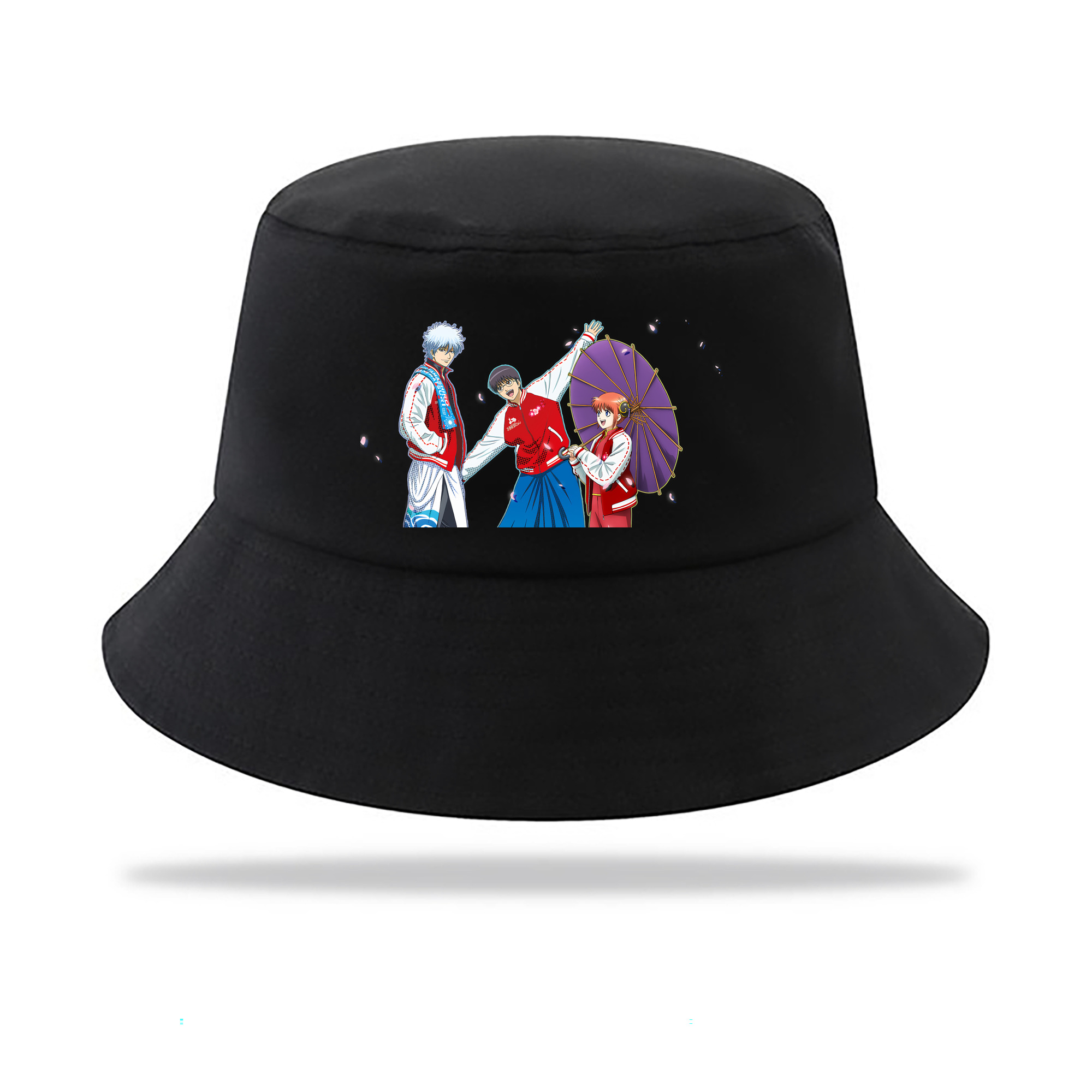 （画像用） ぎんたま 坂田銀時（さかたぎんとき） 神楽 志村新八（しむら しんぱち） GINTAMA Sakata Gintoki Kagura Shimura Shinpachi アウトドア日除けバケットハット
