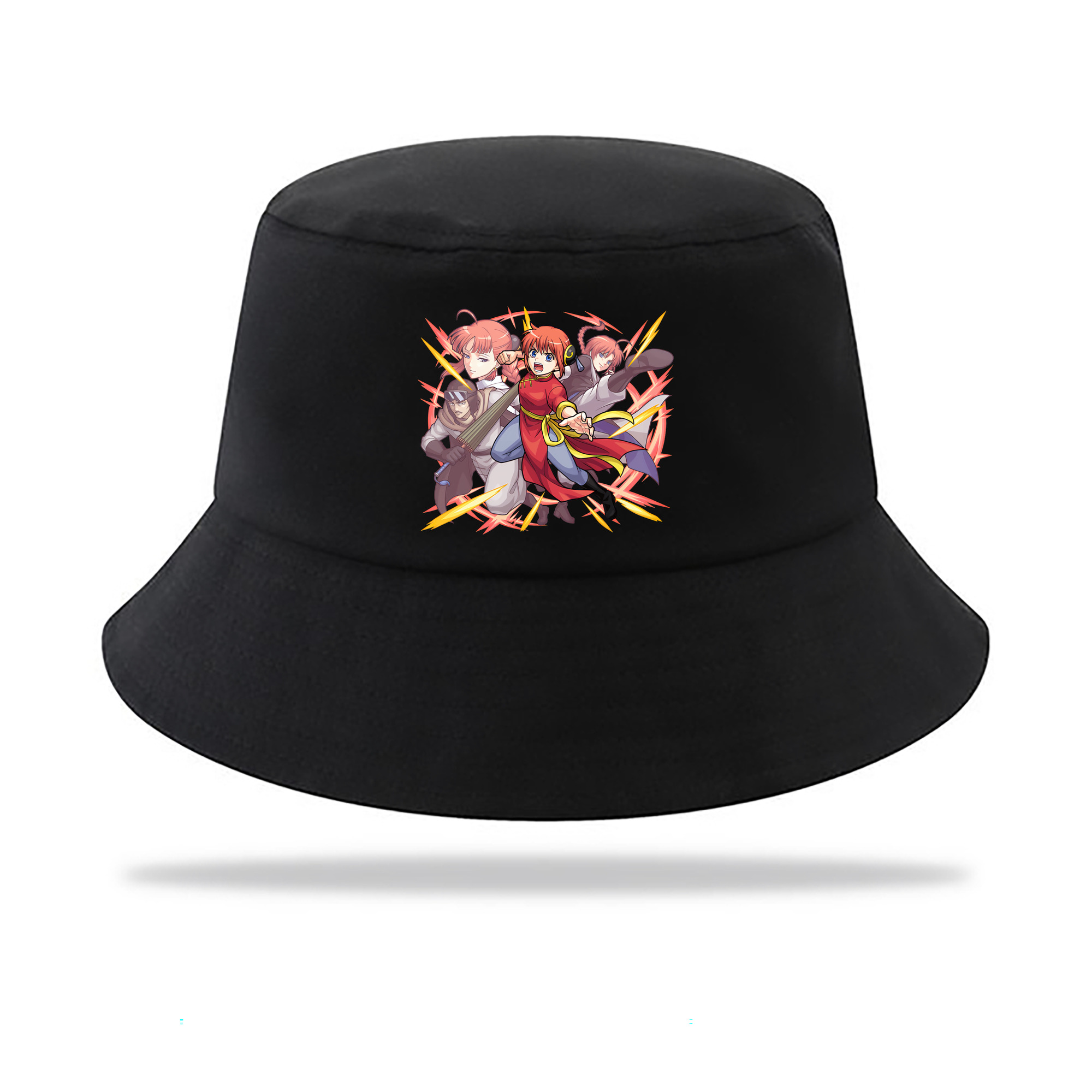 （画像用） ぎんたま 坂田銀時（さかたぎんとき） 神楽 志村新八（しむら しんぱち） GINTAMA Sakata Gintoki Kagura Shimura Shinpachi アウトドア日除けバケットハット
