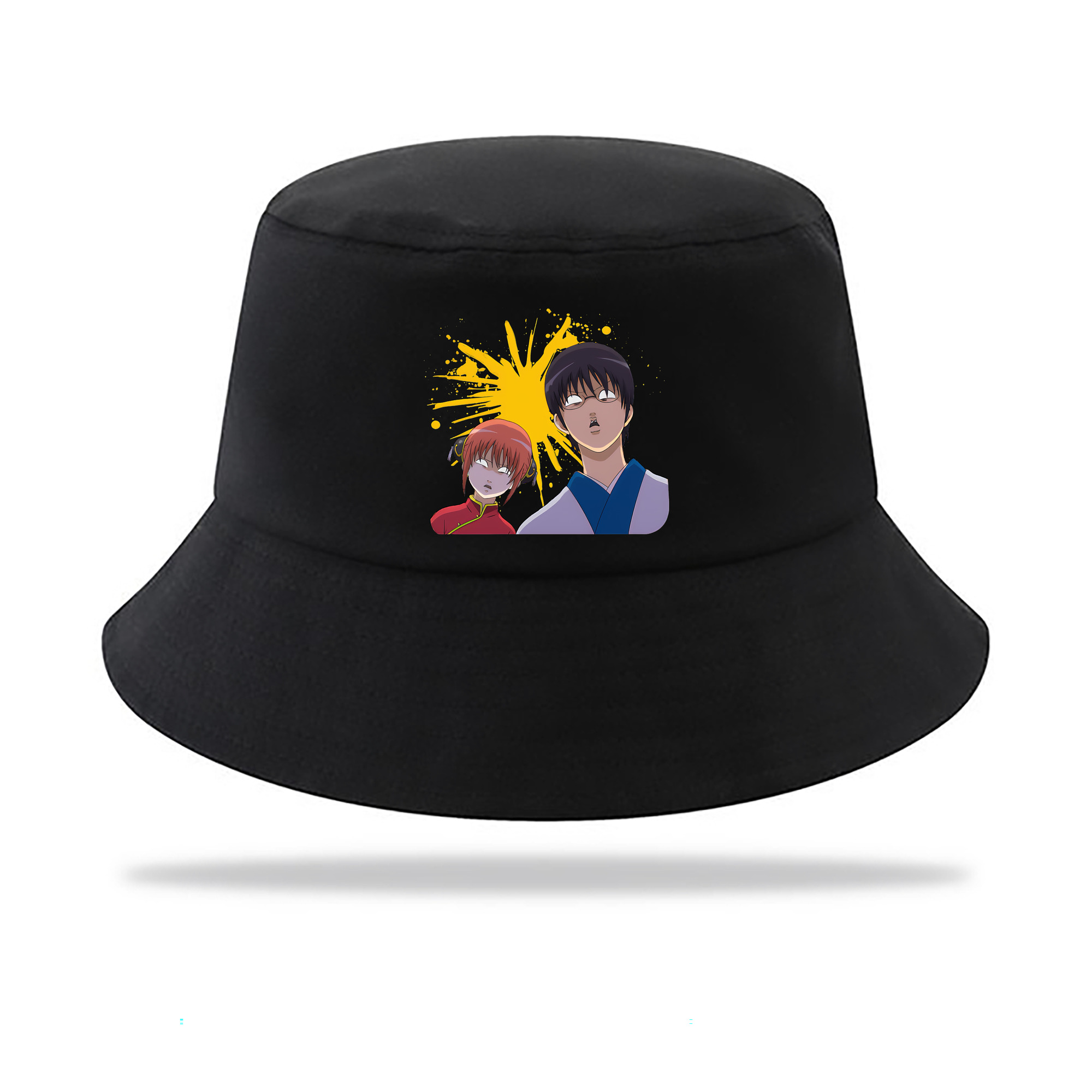 （画像用） ぎんたま 坂田銀時（さかたぎんとき） 神楽 志村新八（しむら しんぱち） GINTAMA Sakata Gintoki Kagura Shimura Shinpachi アウトドア日除けバケットハット