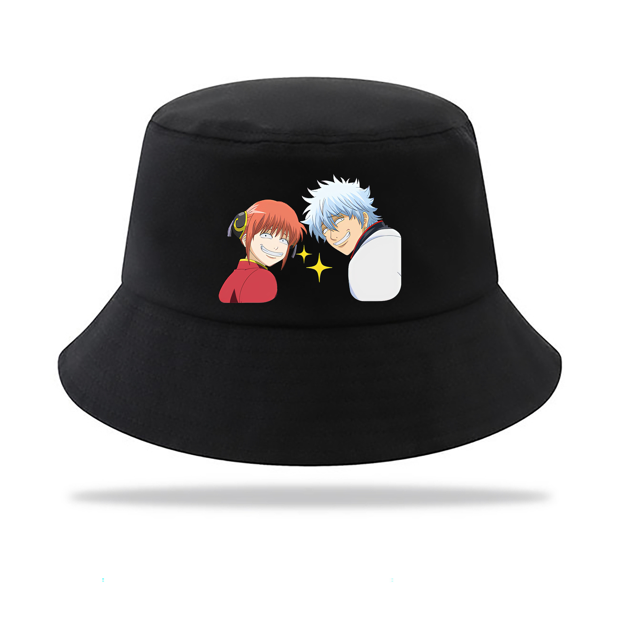 （画像用） ぎんたま 坂田銀時（さかたぎんとき） 神楽 志村新八（しむら しんぱち） GINTAMA Sakata Gintoki Kagura Shimura Shinpachi アウトドア日除けバケットハット