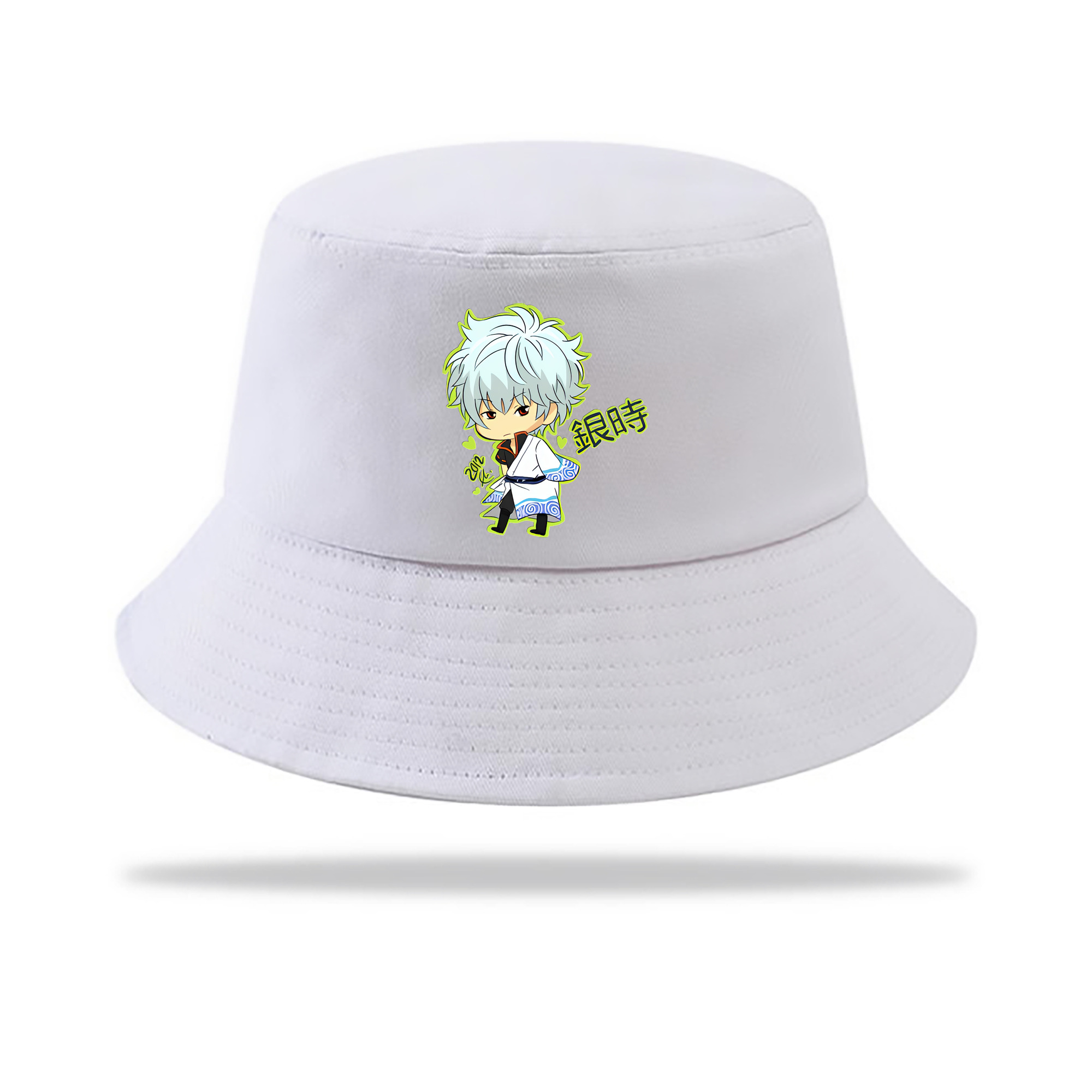 （画像用） ぎんたま 坂田銀時（さかたぎんとき） 神楽 志村新八（しむら しんぱち） GINTAMA Sakata Gintoki Kagura Shimura Shinpachi アウトドア日除けバケットハット