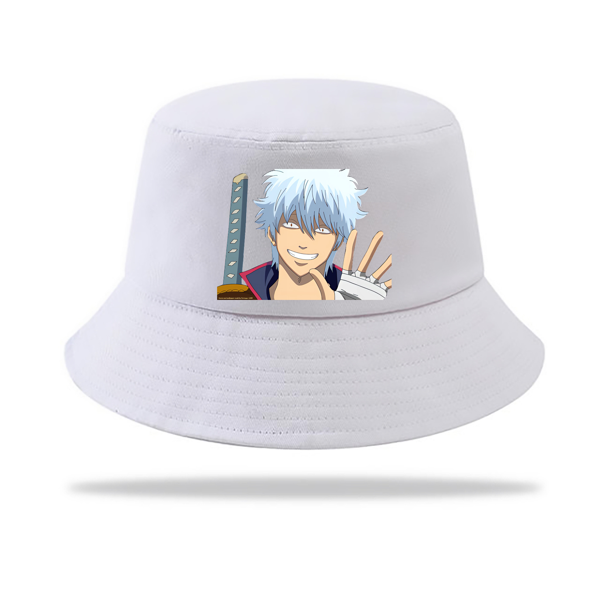 （画像用） ぎんたま 坂田銀時（さかたぎんとき） 神楽 志村新八（しむら しんぱち） GINTAMA Sakata Gintoki Kagura Shimura Shinpachi アウトドア日除けバケットハット
