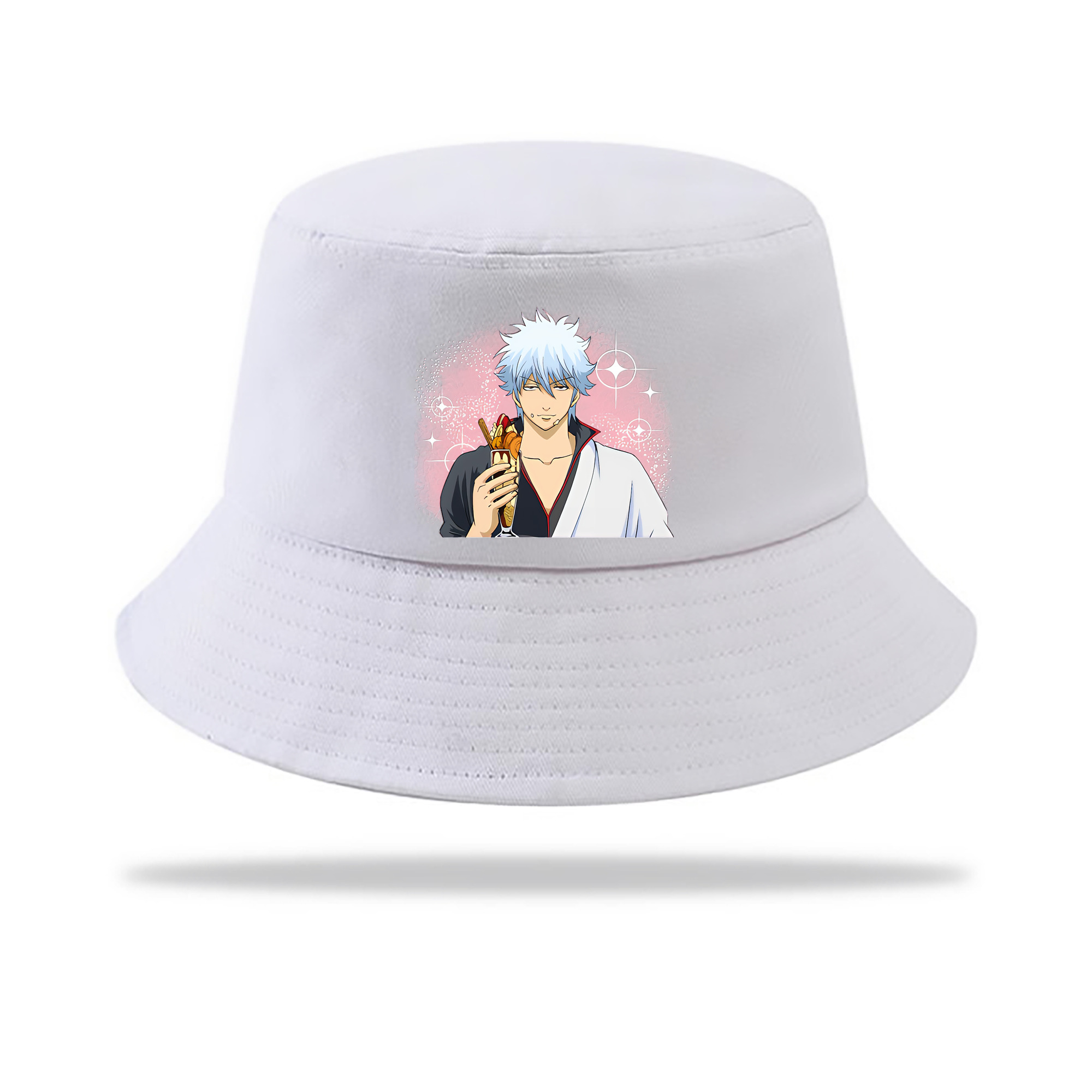 （画像用） ぎんたま 坂田銀時（さかたぎんとき） 神楽 志村新八（しむら しんぱち） GINTAMA Sakata Gintoki Kagura Shimura Shinpachi アウトドア日除けバケットハット