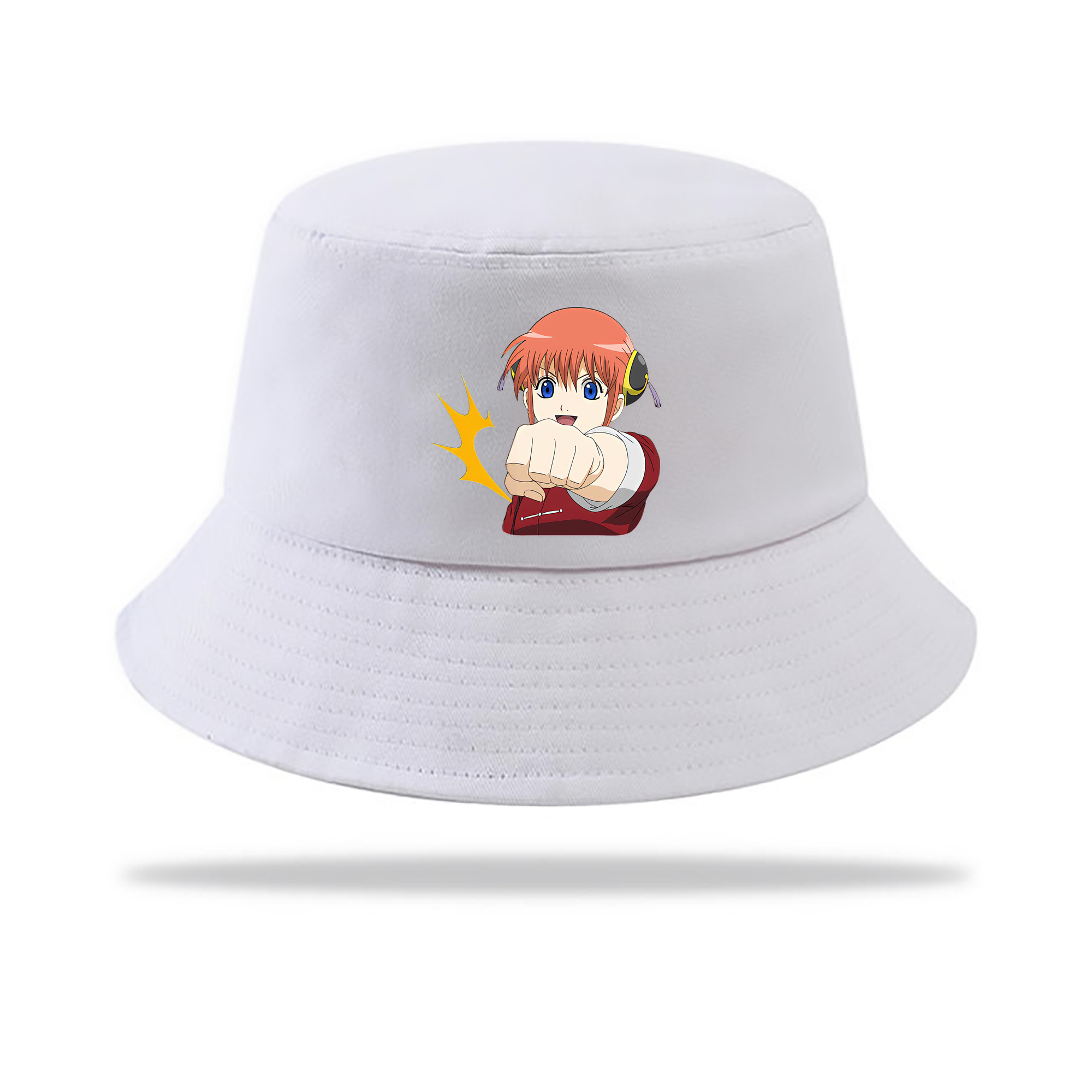 （画像用） ぎんたま 坂田銀時（さかたぎんとき） 神楽 志村新八（しむら しんぱち） GINTAMA Sakata Gintoki Kagura Shimura Shinpachi アウトドア日除けバケットハット